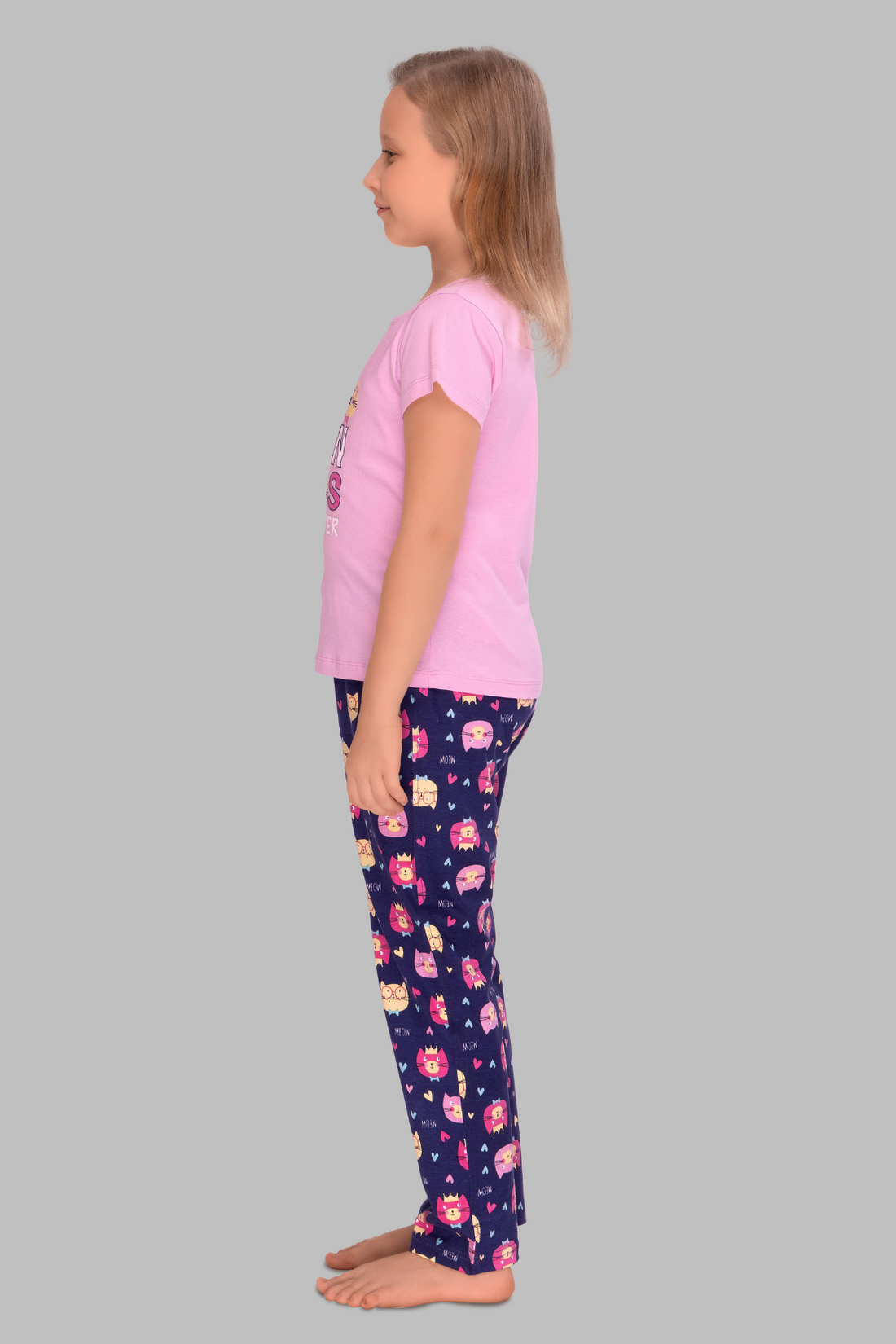 Pink & Navy "Best Friends Forever" Pajama Set For Girls