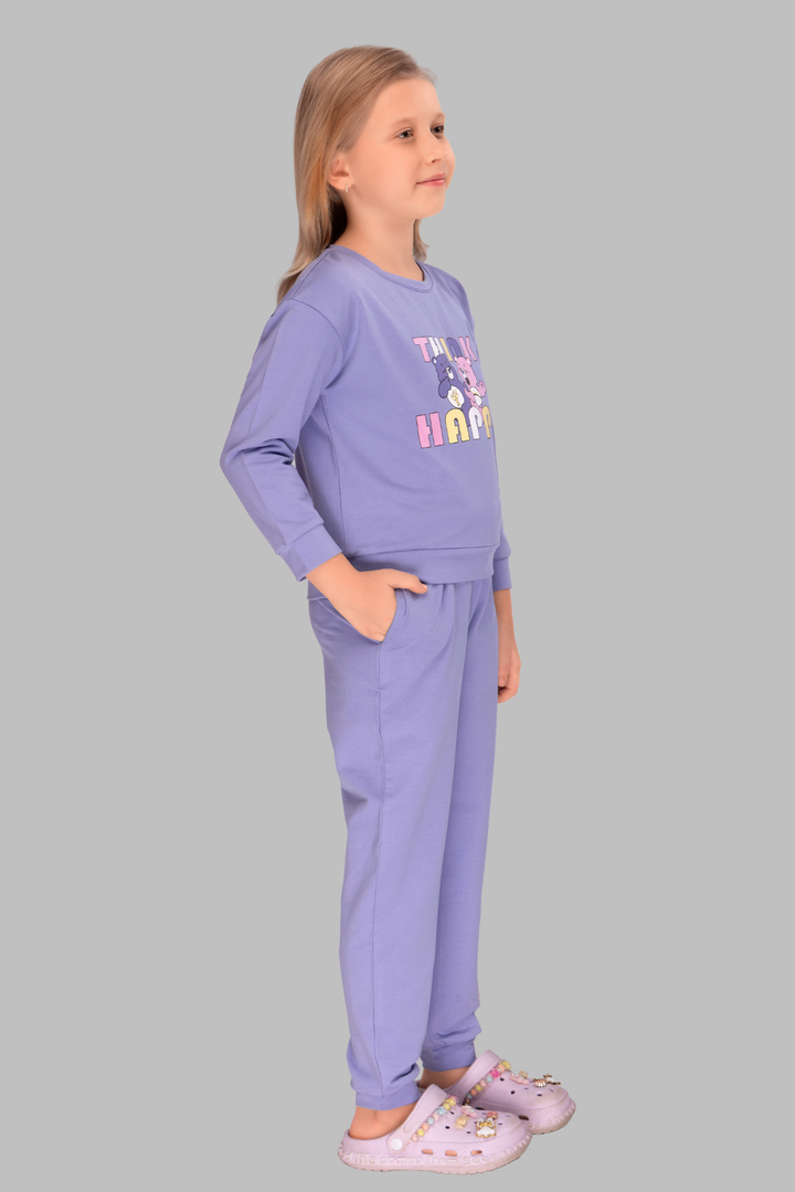 Purple Full Sleeves Track Suits For Girls