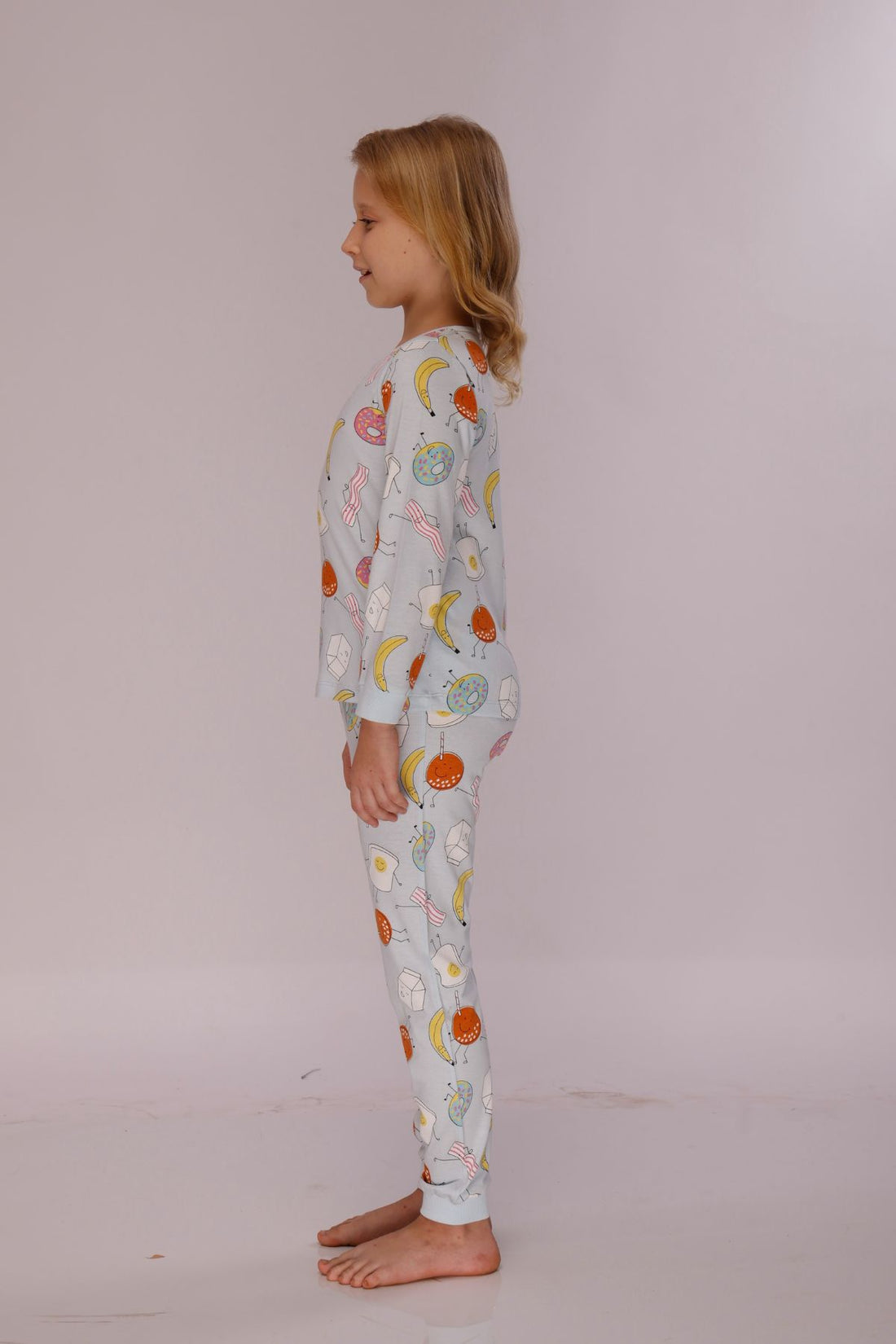 Fruit Doughnuts Cozy Nightsuits Top Pajama Set For Girls