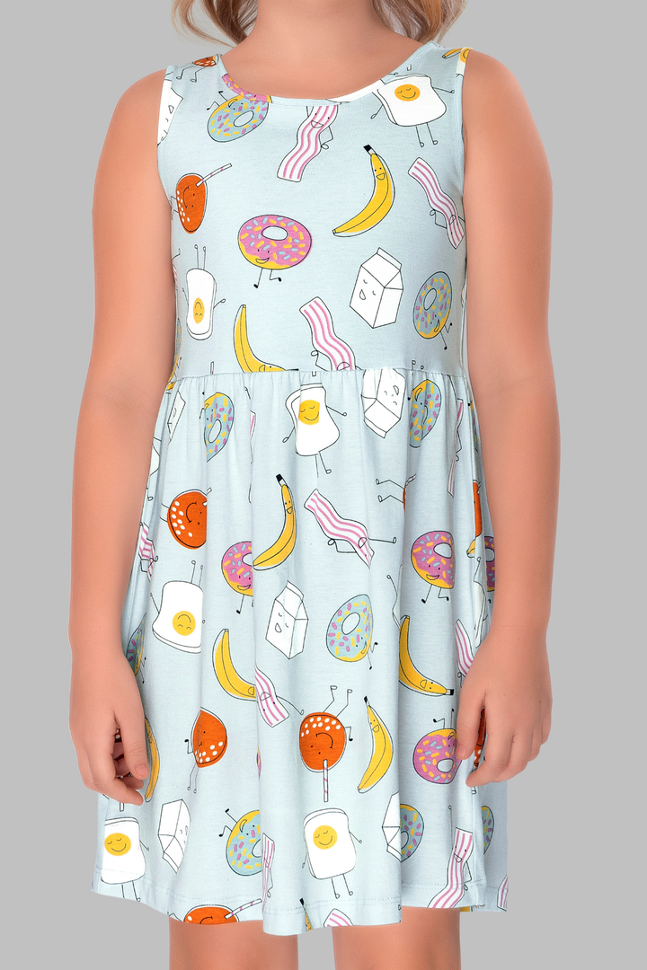 Fruity Doughnut Dreams Lounge Frock For Girls DR 25069