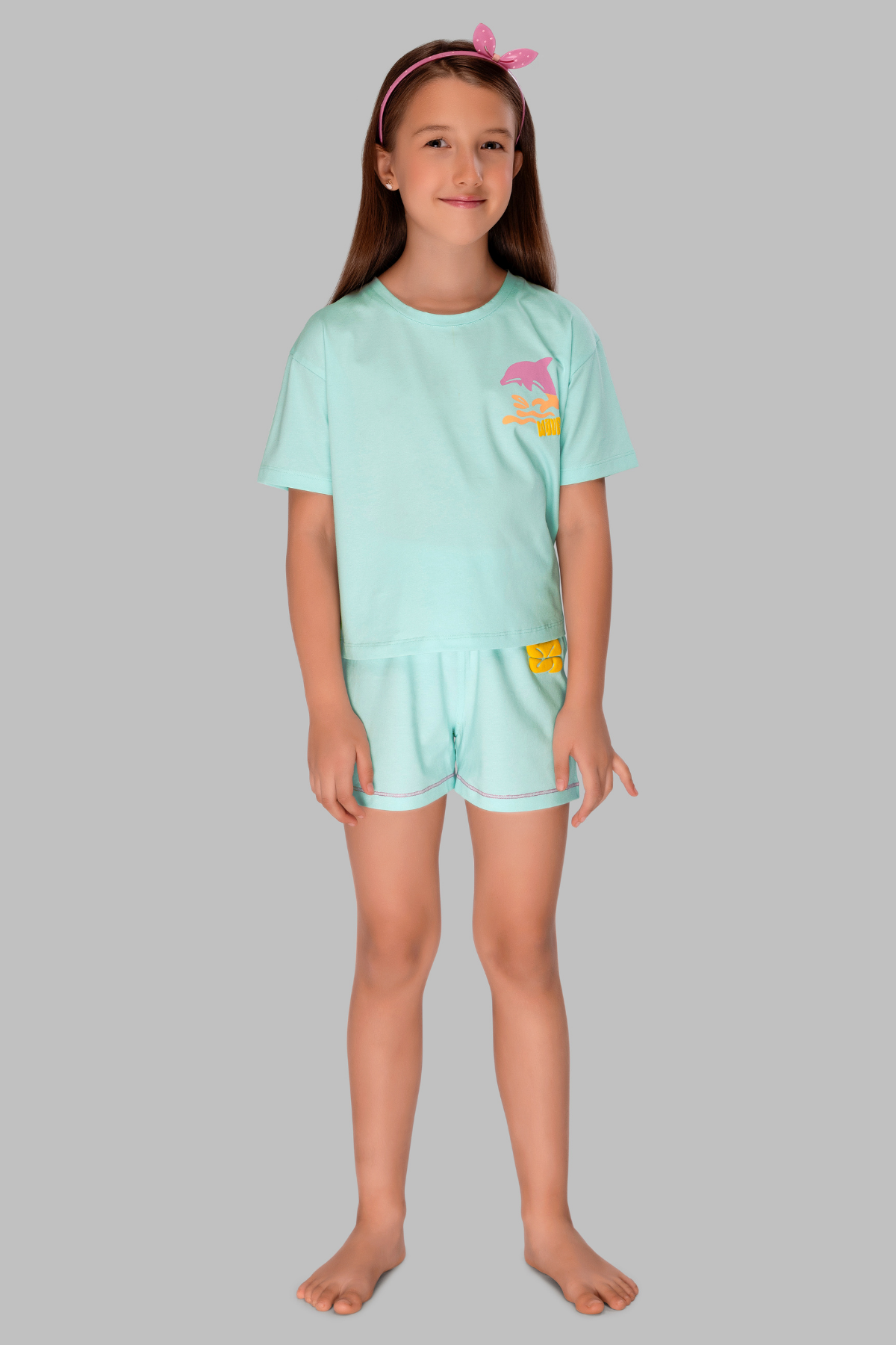 Cute Dolphin Shorts Set For Girls