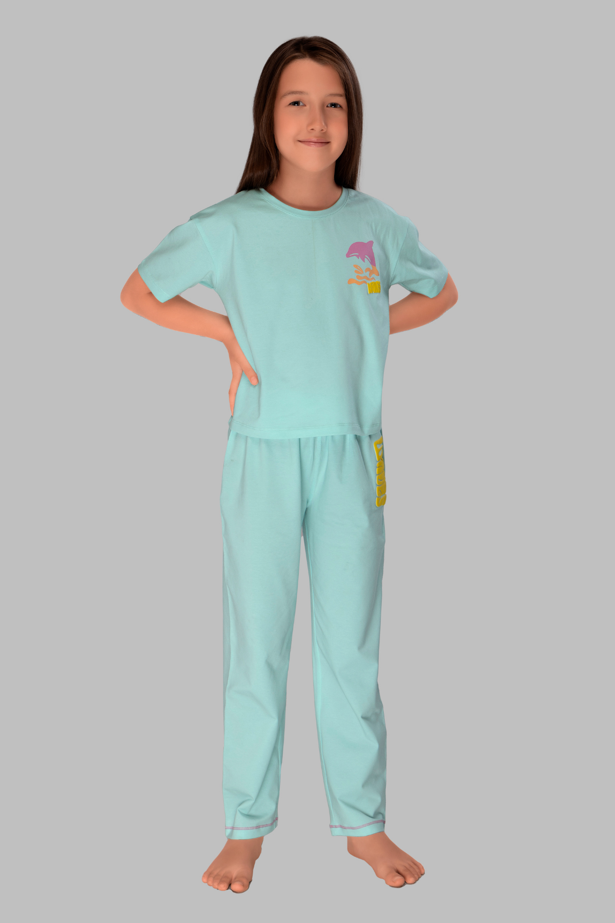 Dream with Dolphins Top Pajama Sets For Girls