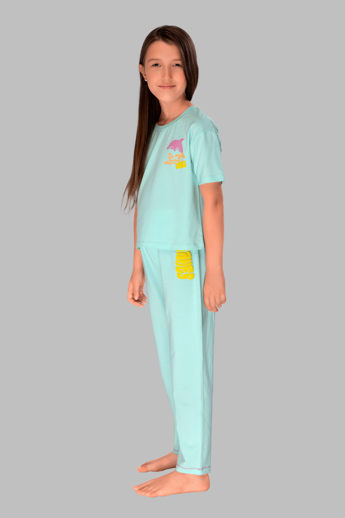 Dream with Dolphins Top Pajama Sets For Girls PJ 25010