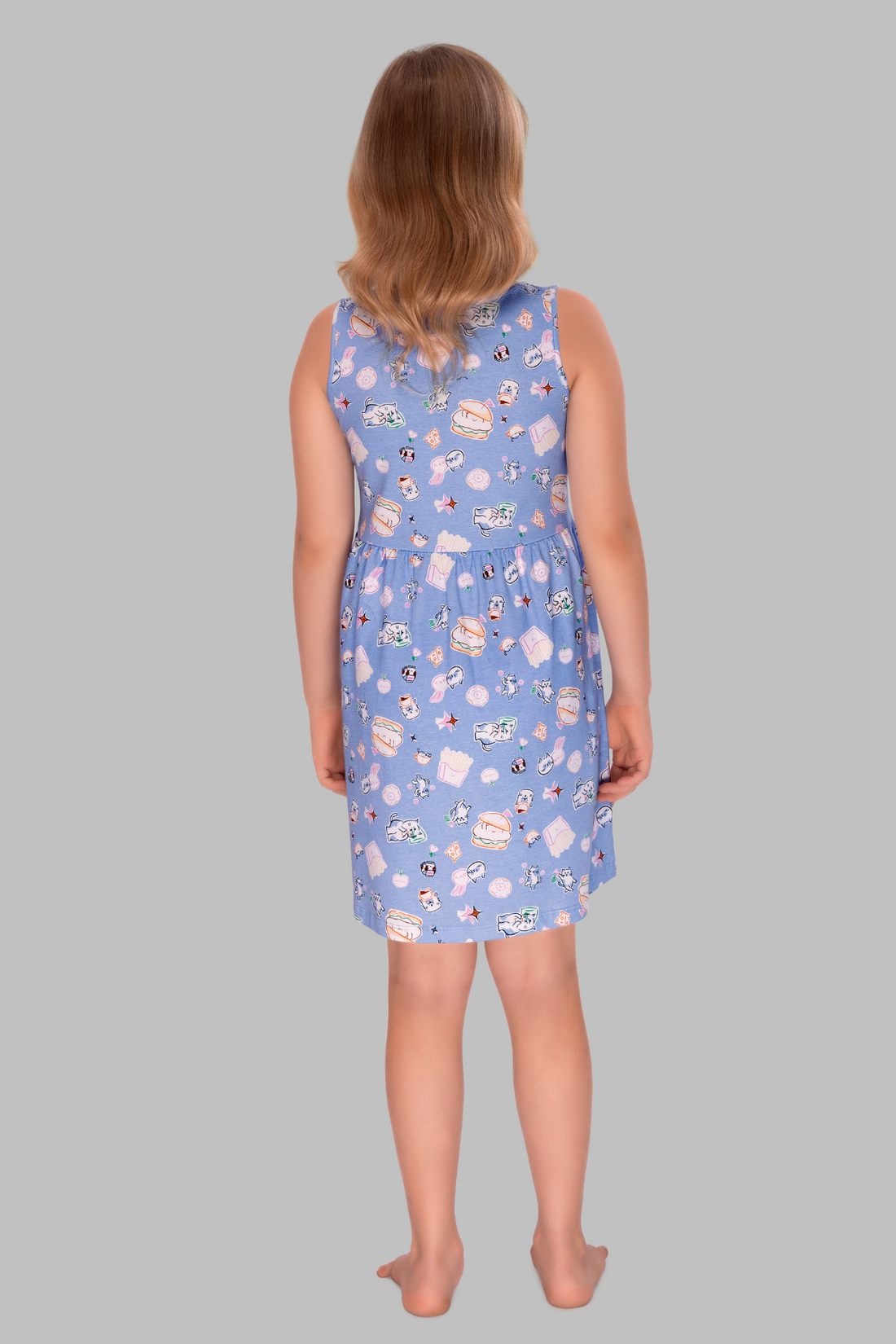 Kitty Cuddle Comfort Lounge Dress For Girls LK DR 25071