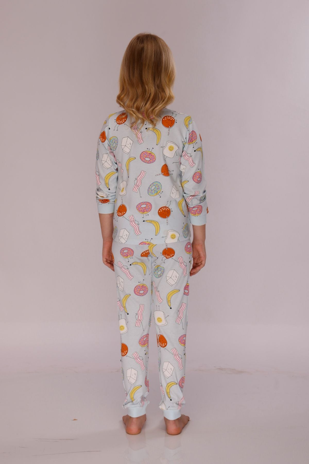 Fruit Doughnuts Cozy Nightsuits Top Pajama Set For Girls