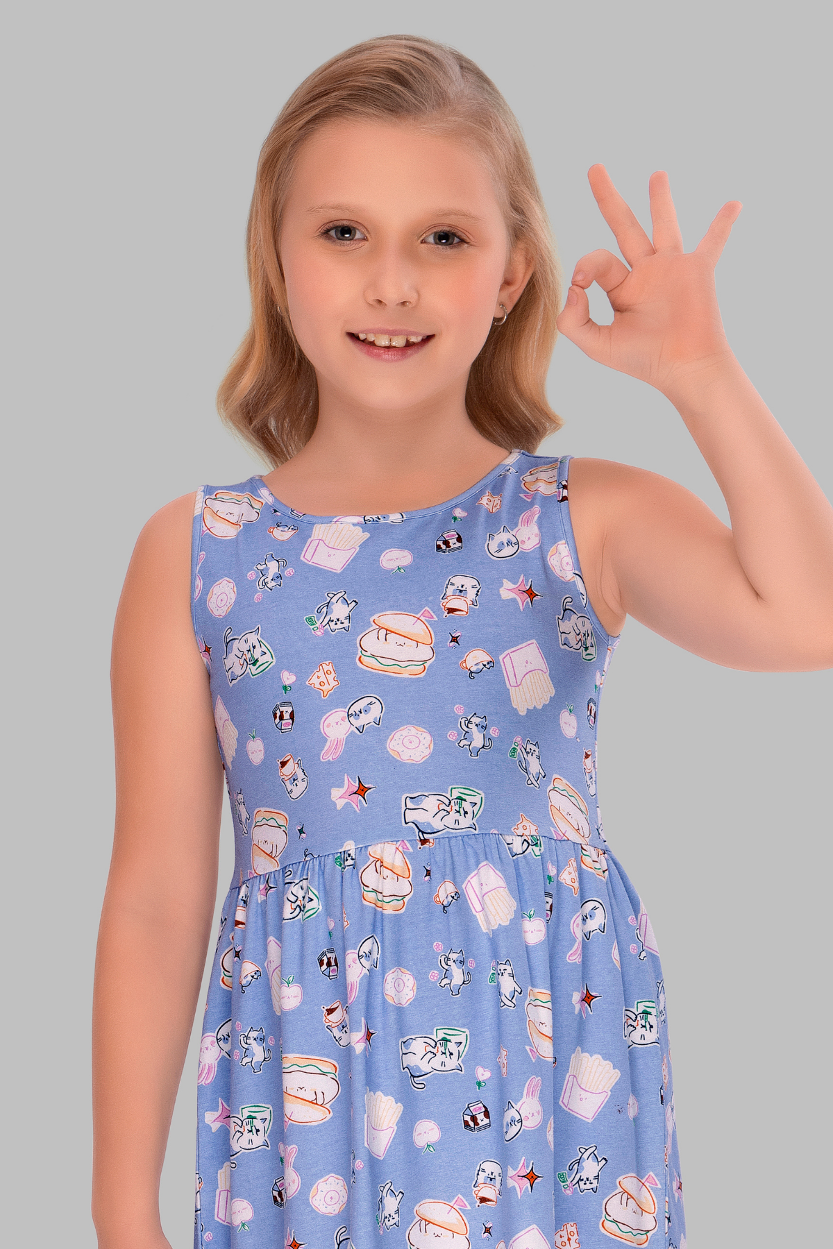 Kitty Cuddle Comfort Lounge Dress For Girls