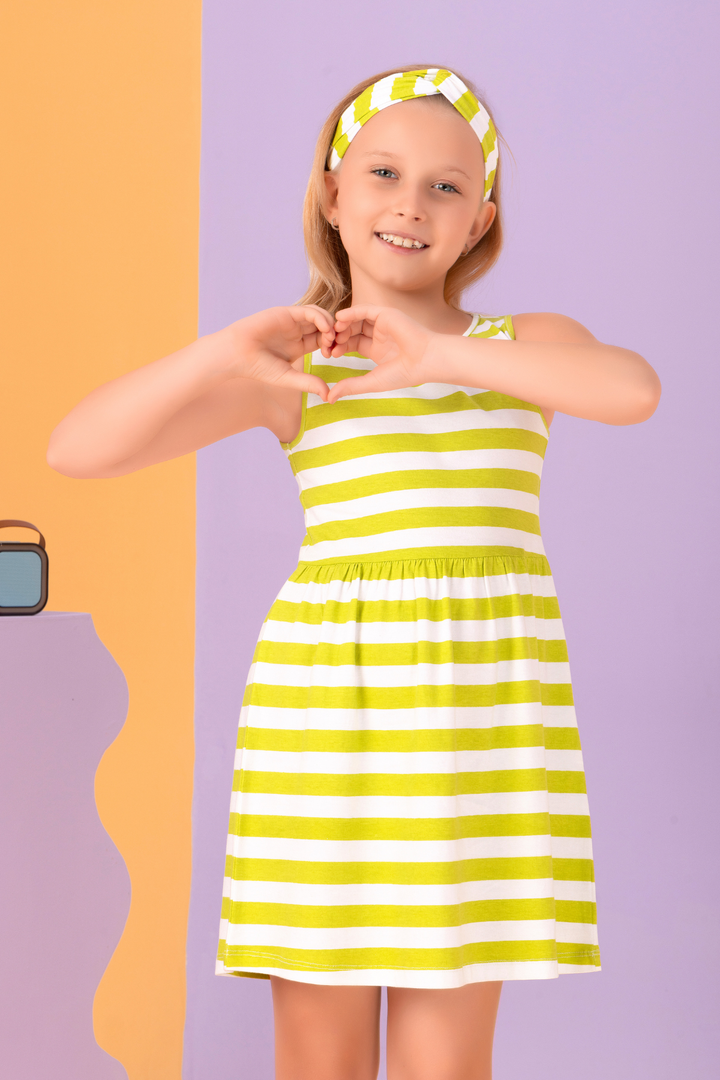Stripes of Joy Lounge Dress For Girls