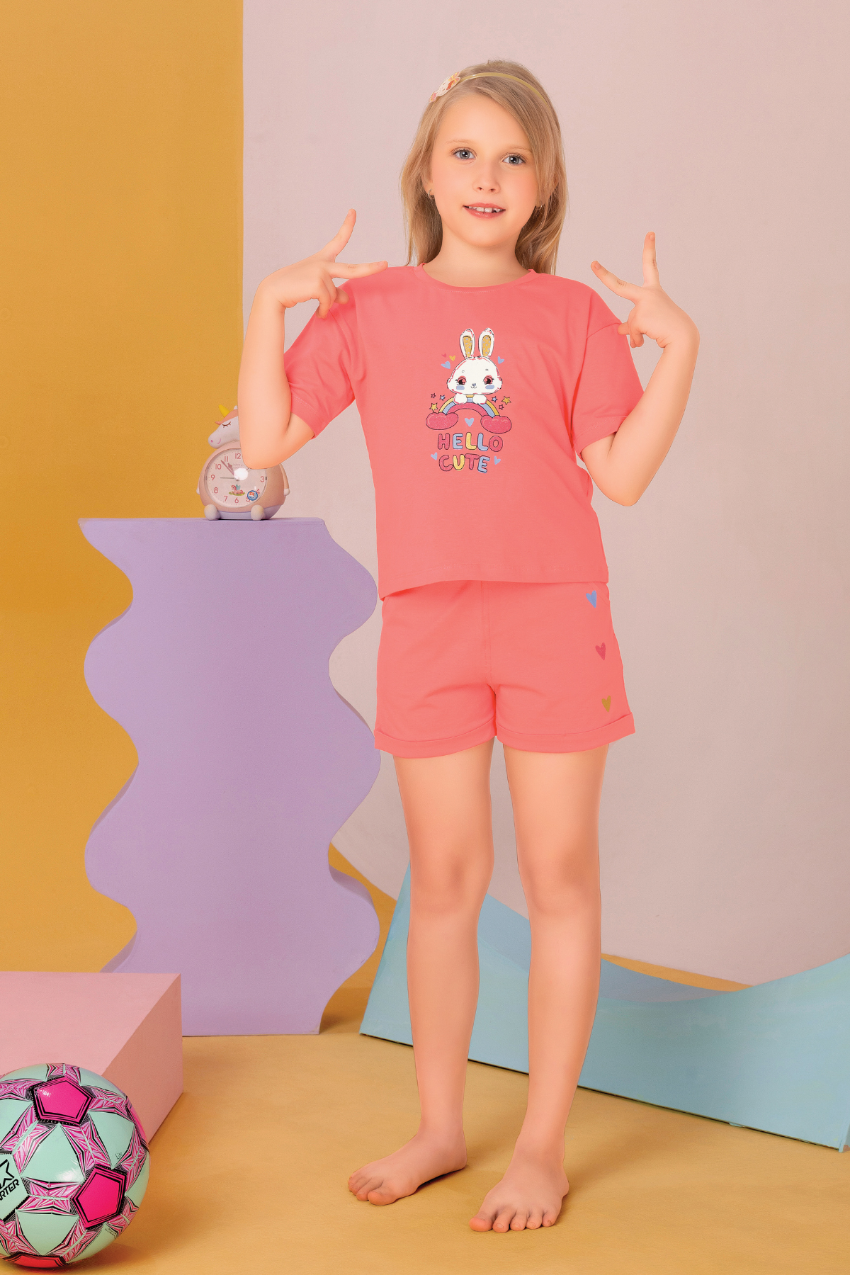 Funny Bunny Shorts Set For Girls SH 25044