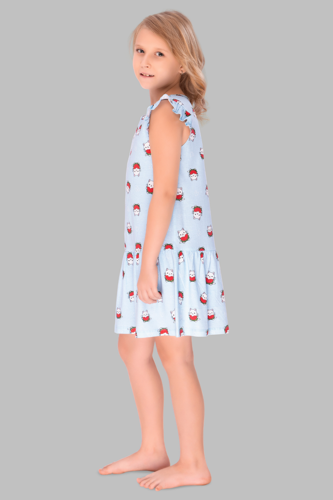 Playful Kitty Lounge Dress For Girls