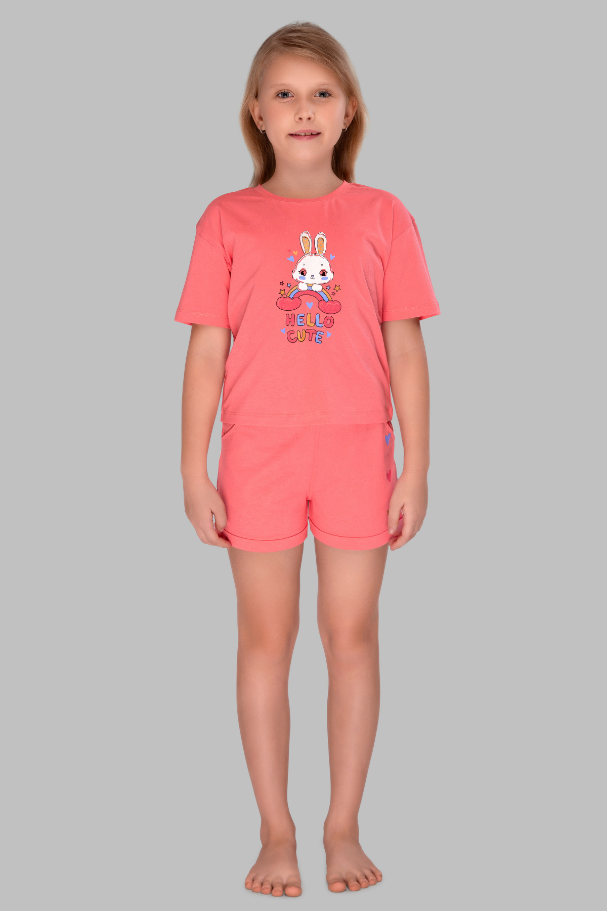 Funny Bunny Shorts Set For Girls