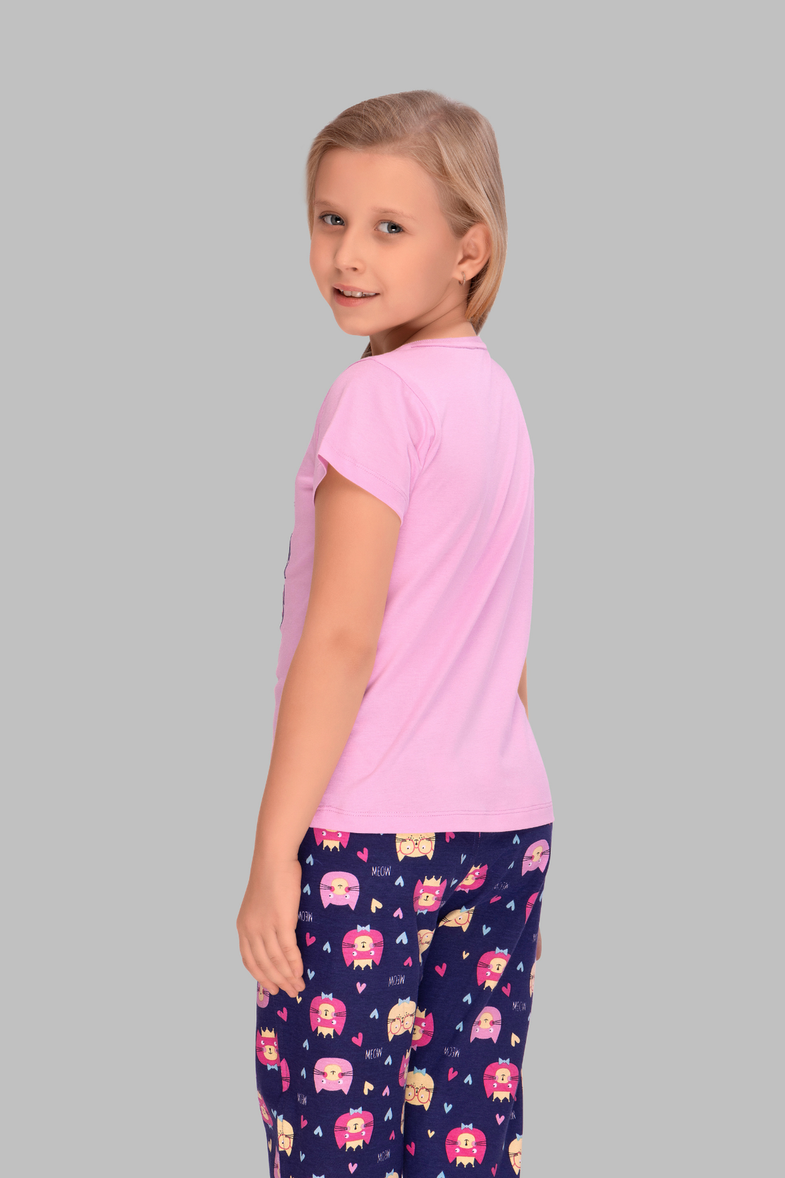 Pink & Navy "Best Friends Forever" Pajama Set For Girls PJ 25002