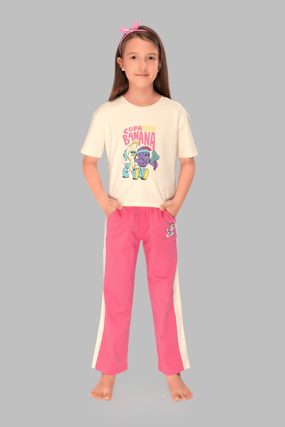 Banana Bliss Top Pajama Set For Girls