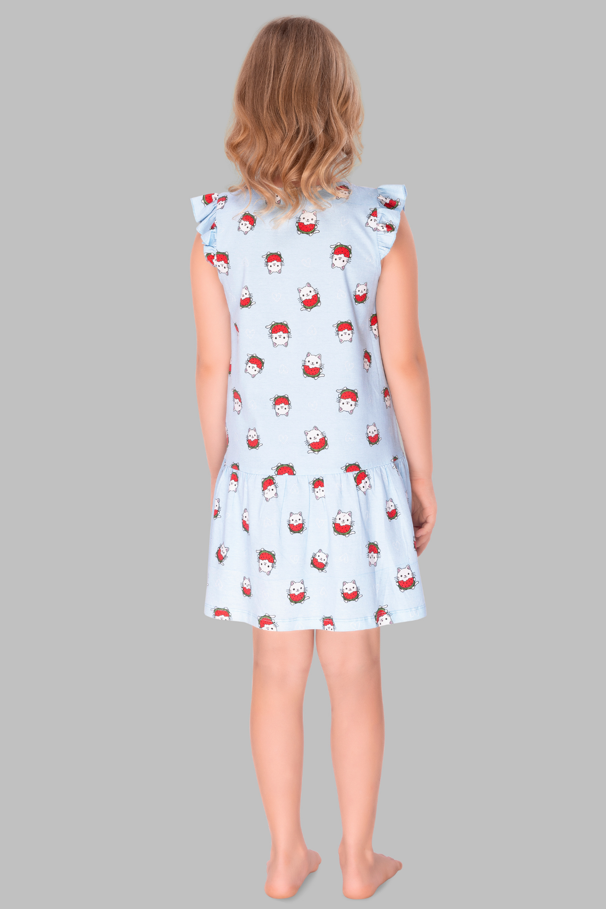Playful Kitty Lounge Dress For Girls