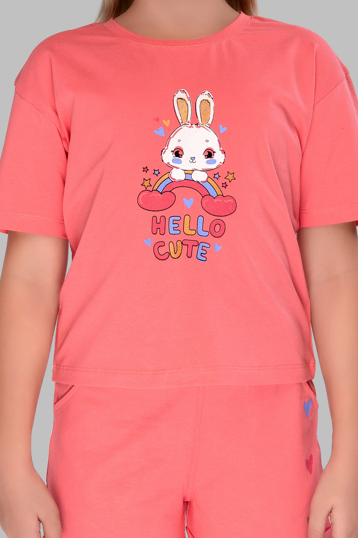 Funny Bunny Shorts Set For Girls