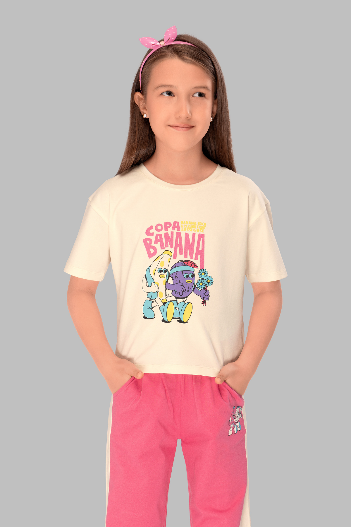 Banana Bliss Top Pajama Set For Girls