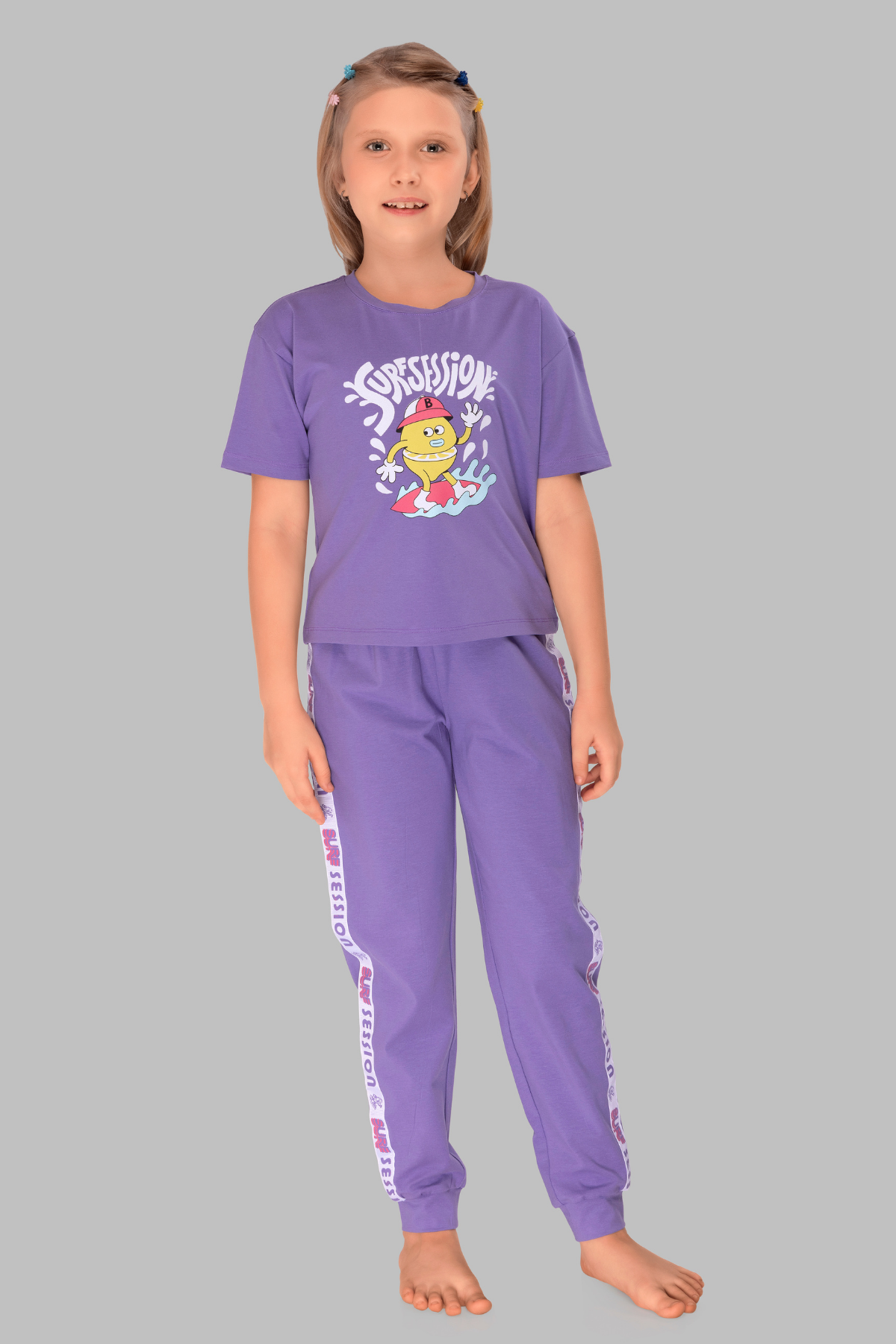 Dreamy Lavender Co-Ord Night Suit for Girls – Cozy Cotton Jogger Set