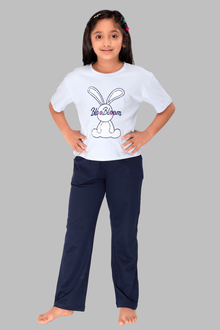 Bunny Top Pajama Set For Girls PJ 25015