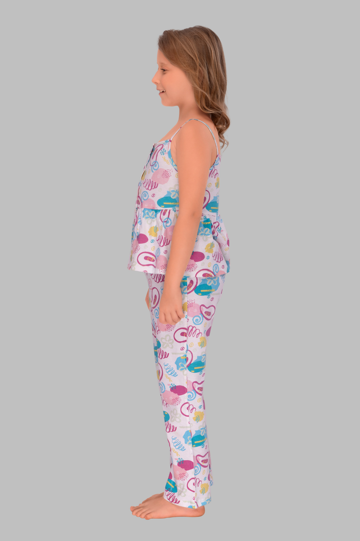 Spaghetti Straps Fancy Pajama Sets For Girls