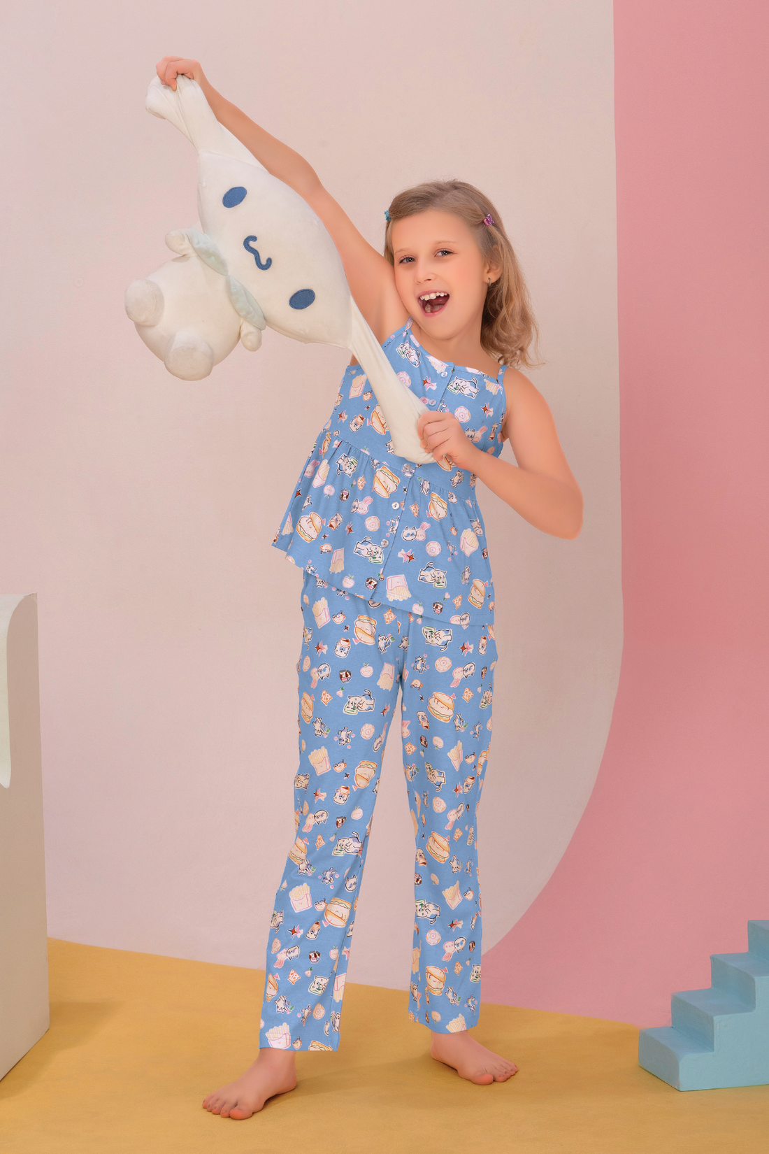 Spaghetti Straps Fancy Pajama Sets For Girls PJ 25059