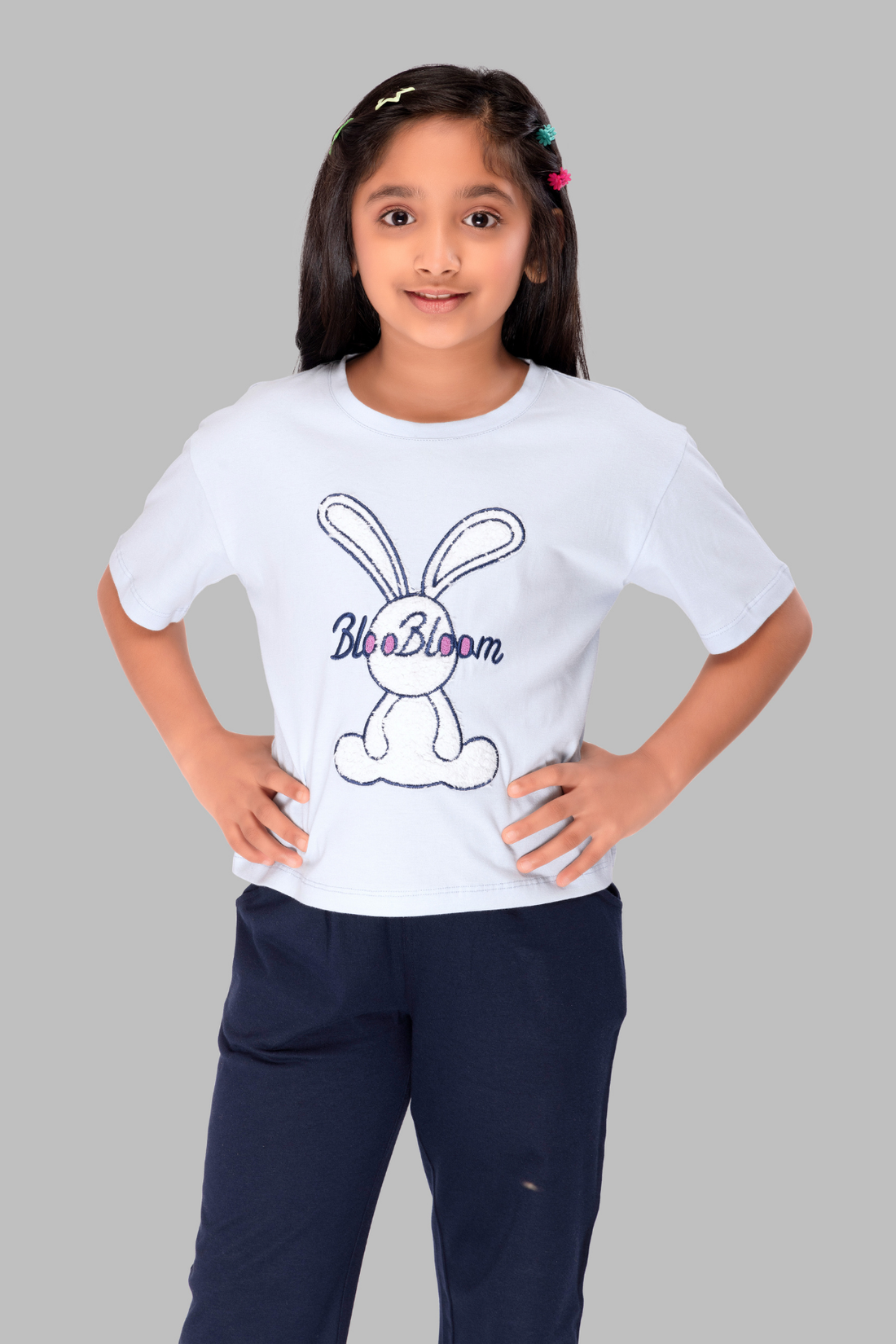 Bunny Top Pajama Set For Girls PJ 25015