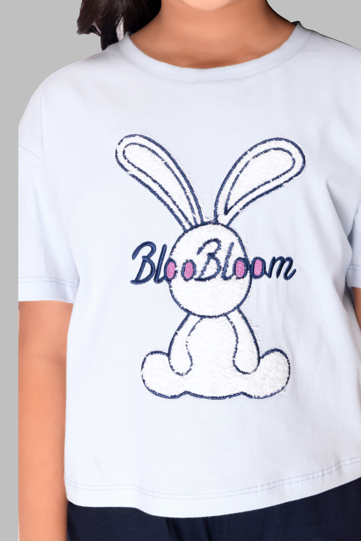 Bunny Top Pajama Set For Girls