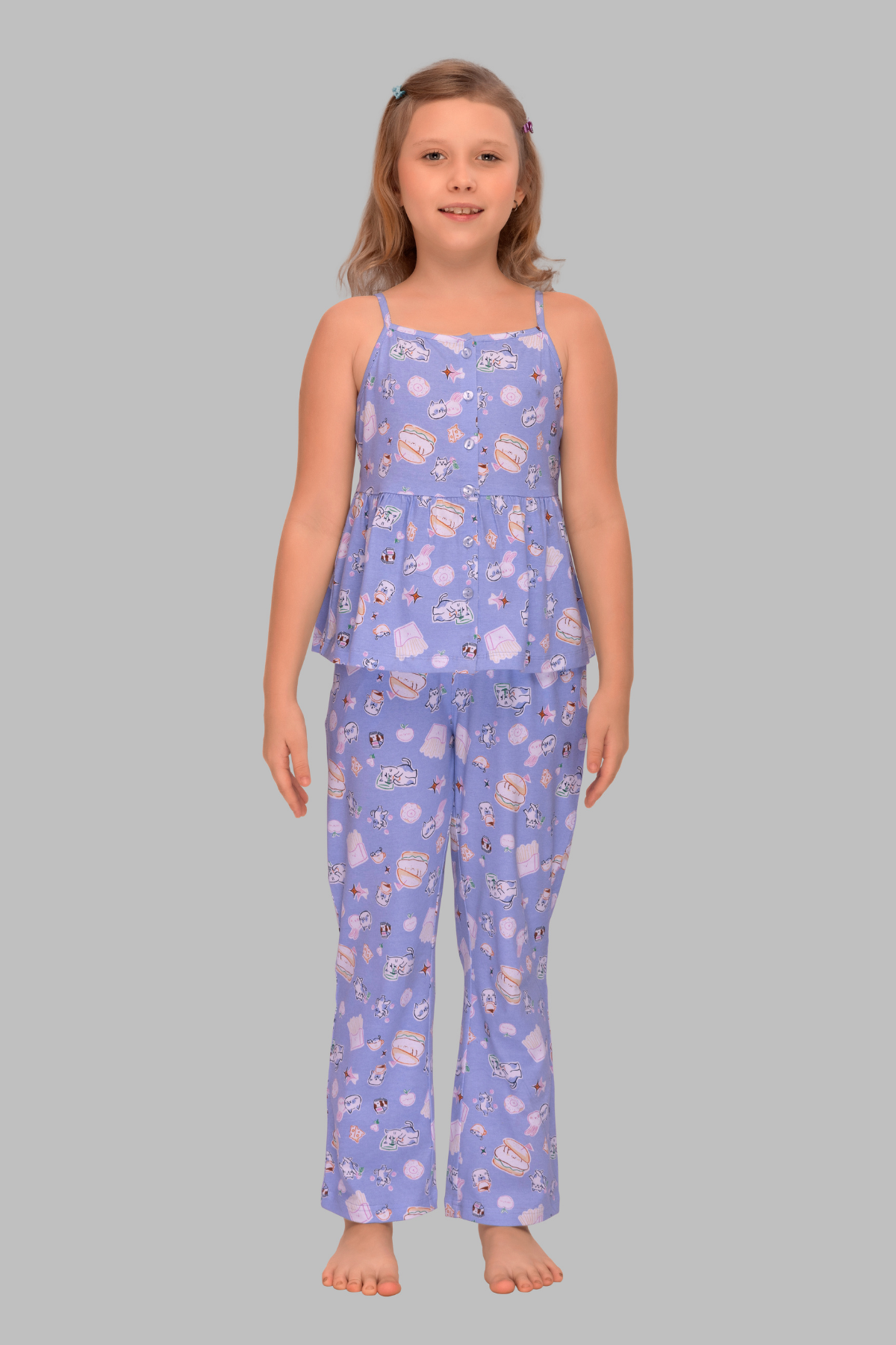 Spaghetti Straps Fancy Pajama Sets For Girls