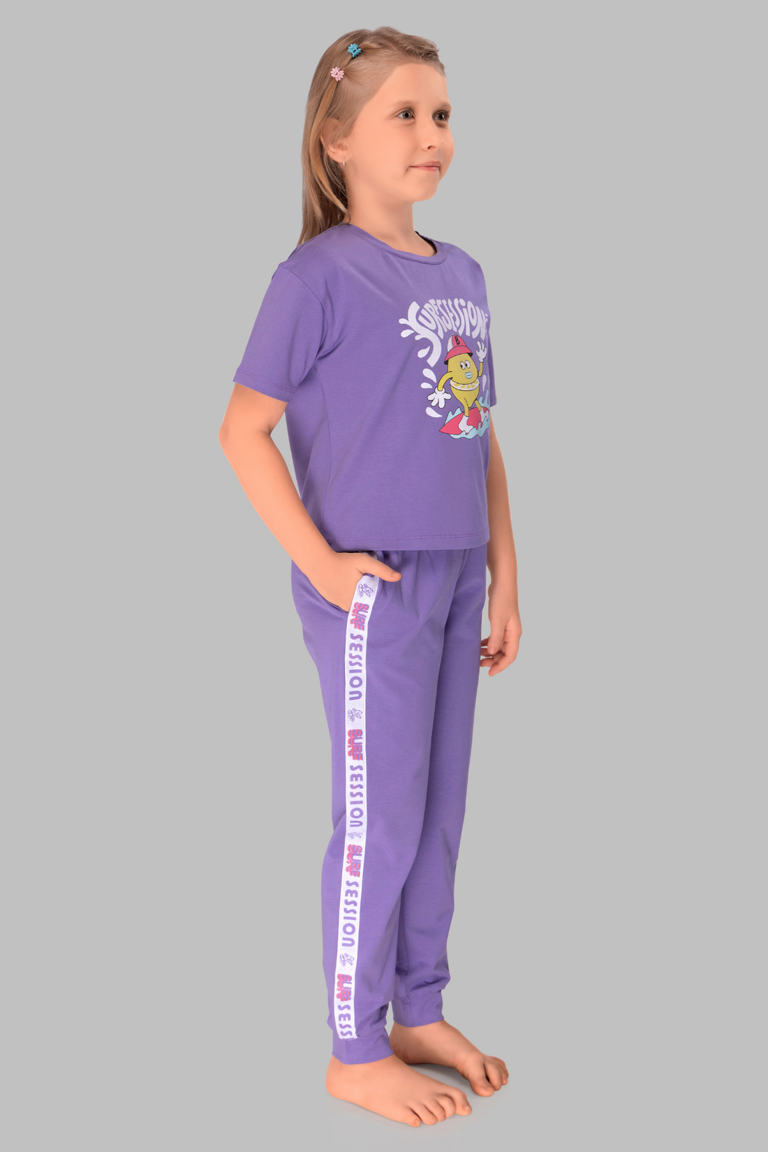 Dreamy Lavender Co-Ord Night Suit for Girls – Cozy Cotton Jogger Set