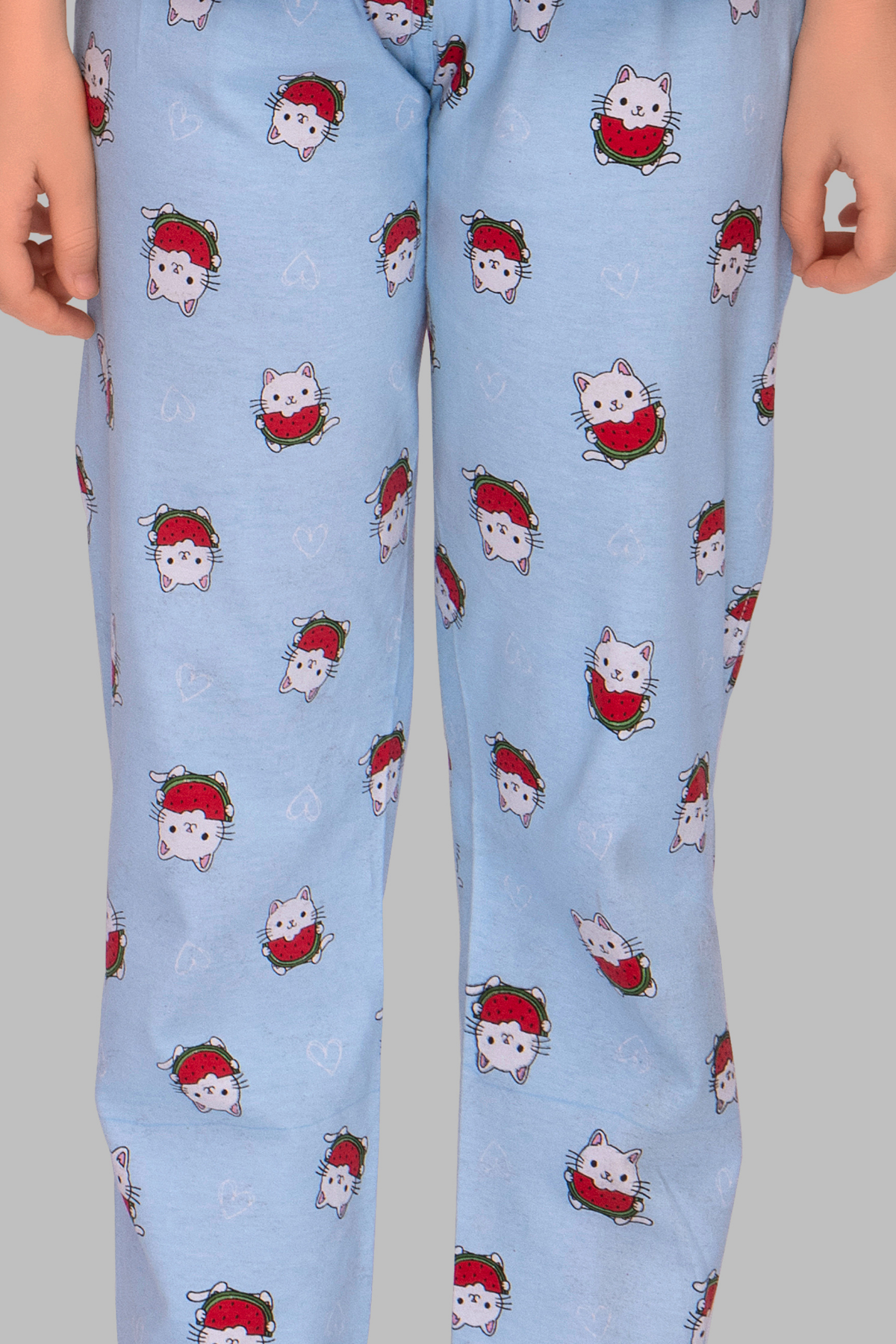 Kitty Watermelon Treat Top Pajama Set For Girls