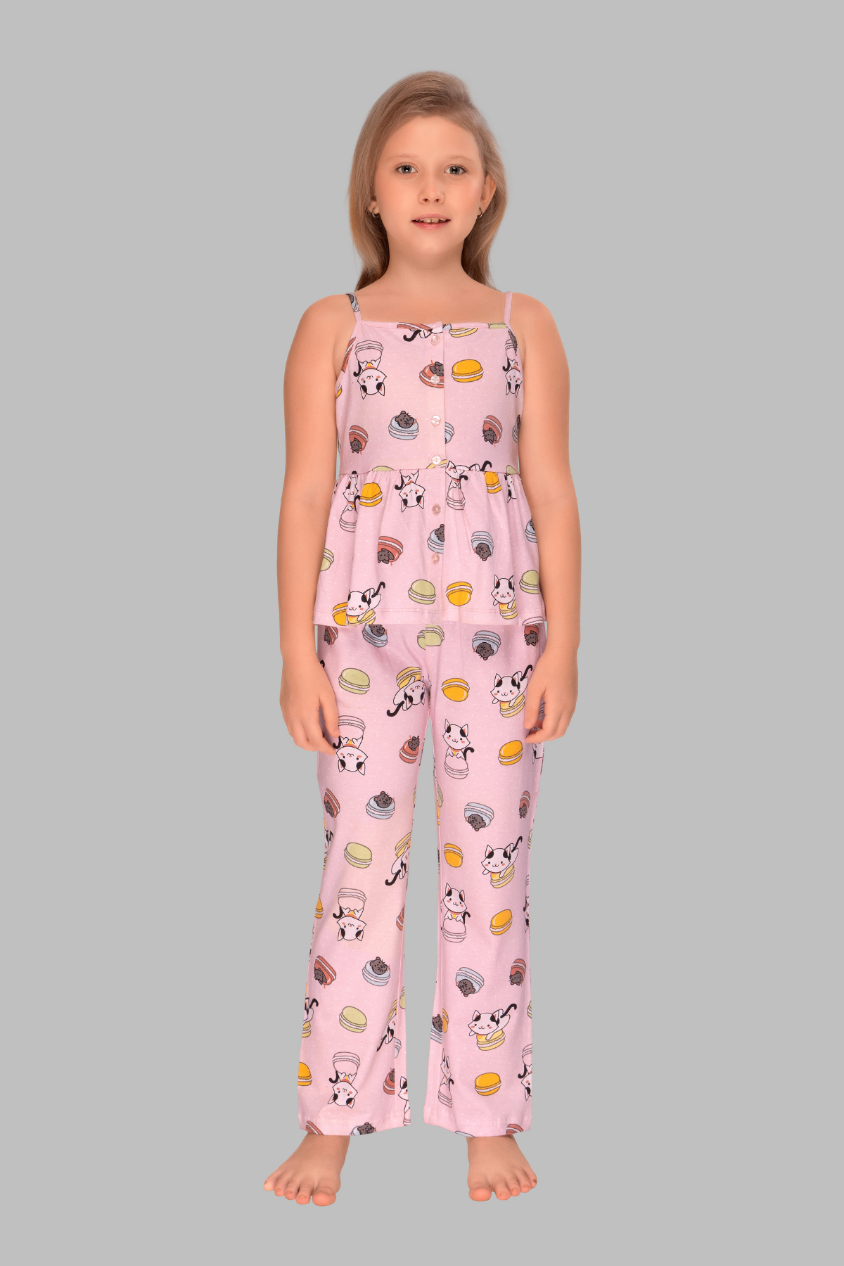 Spaghetti Straps Fancy Pajama Sets For Girls