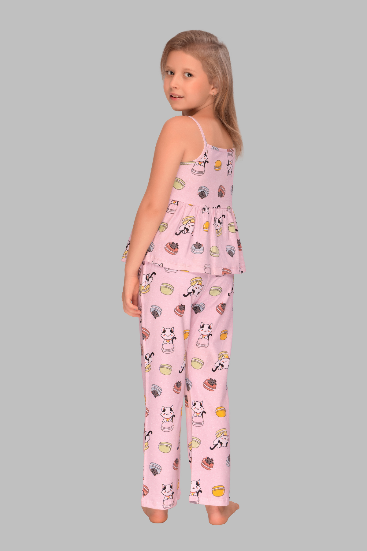 Spaghetti Straps Fancy Pajama Sets For Girls
