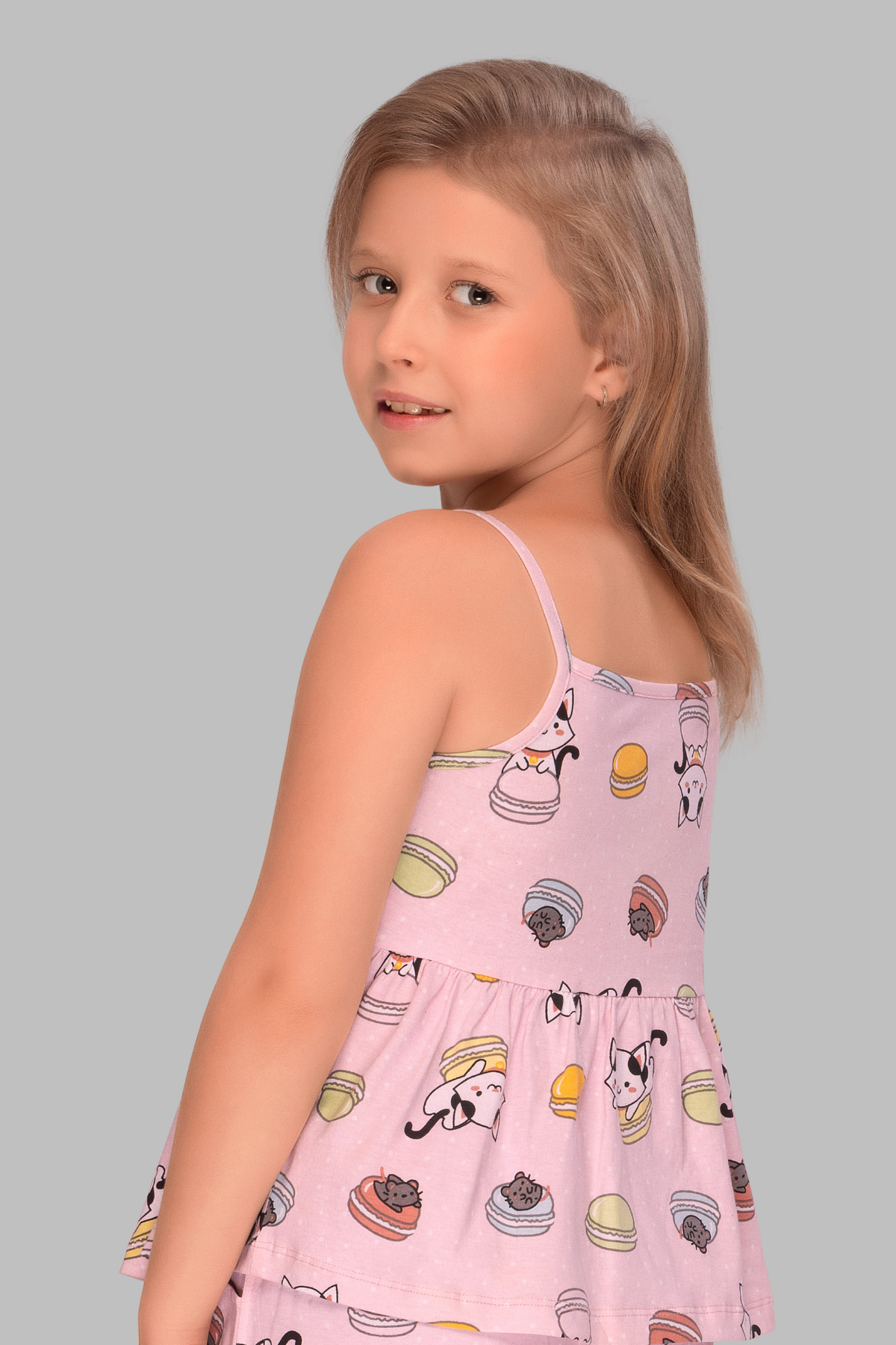 Spaghetti Straps Fancy Pajama Sets For Girls