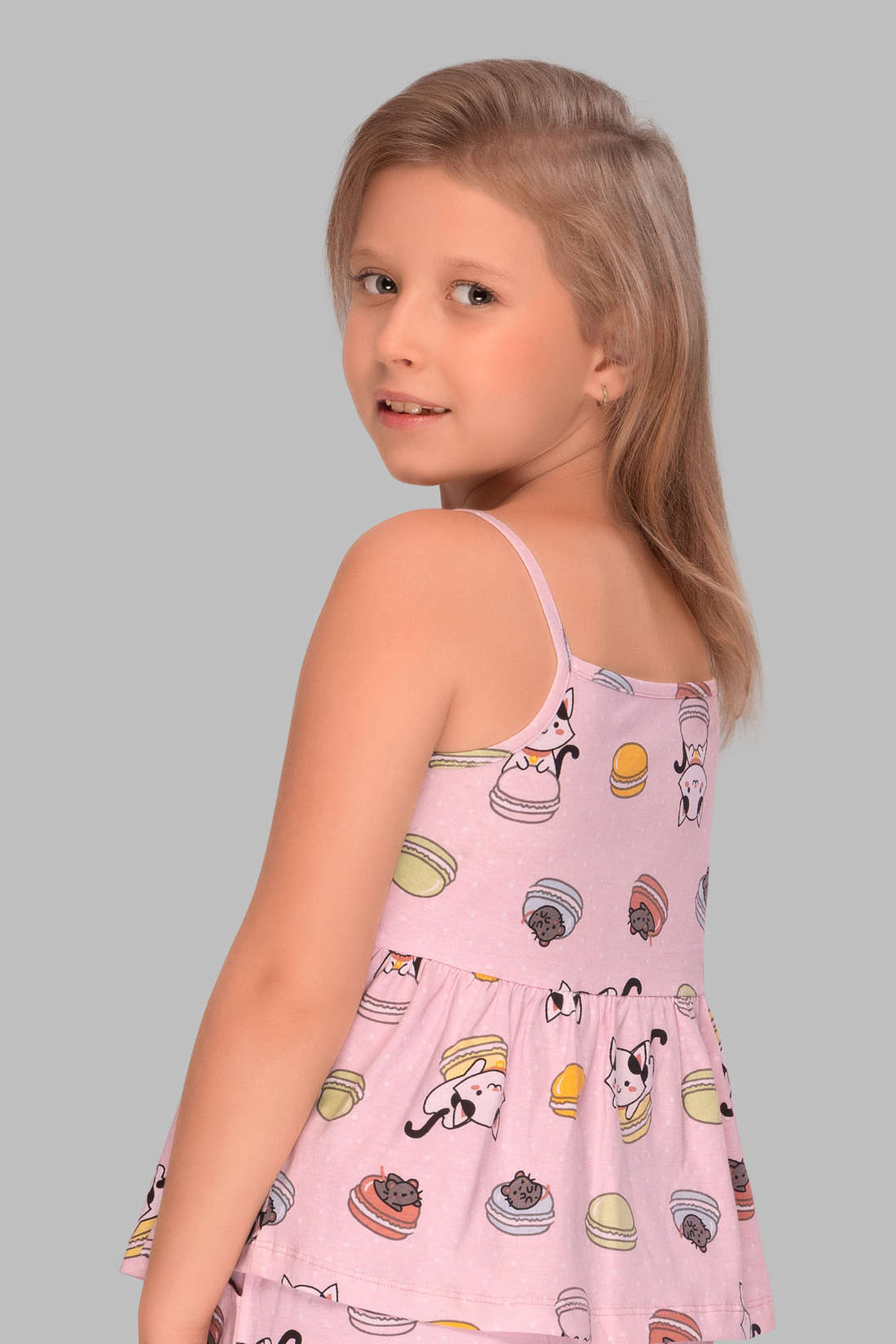 Spaghetti Straps Fancy Pajama Sets For Girls PJ 25061