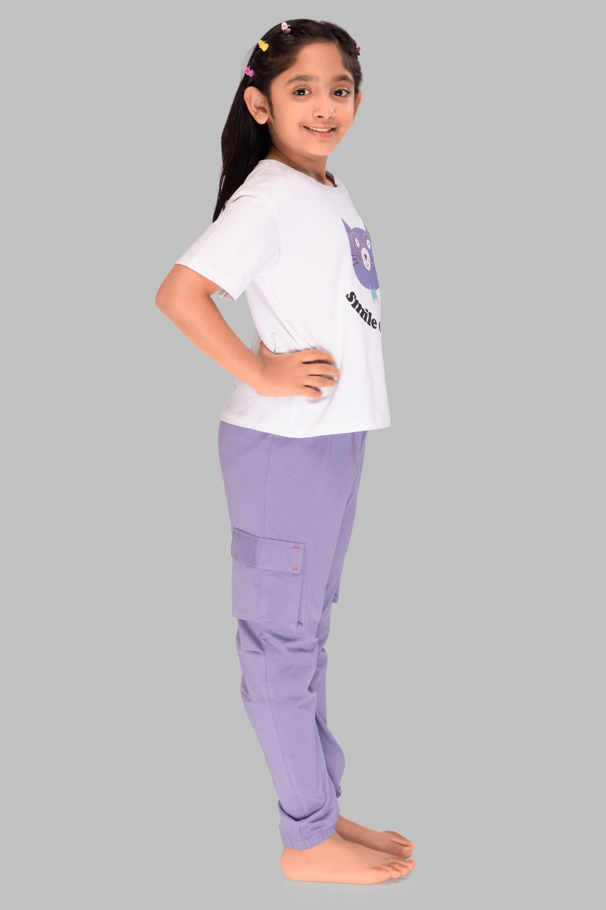 Lavender Dream: Smile Everyday Girls' Jogger Night Suit