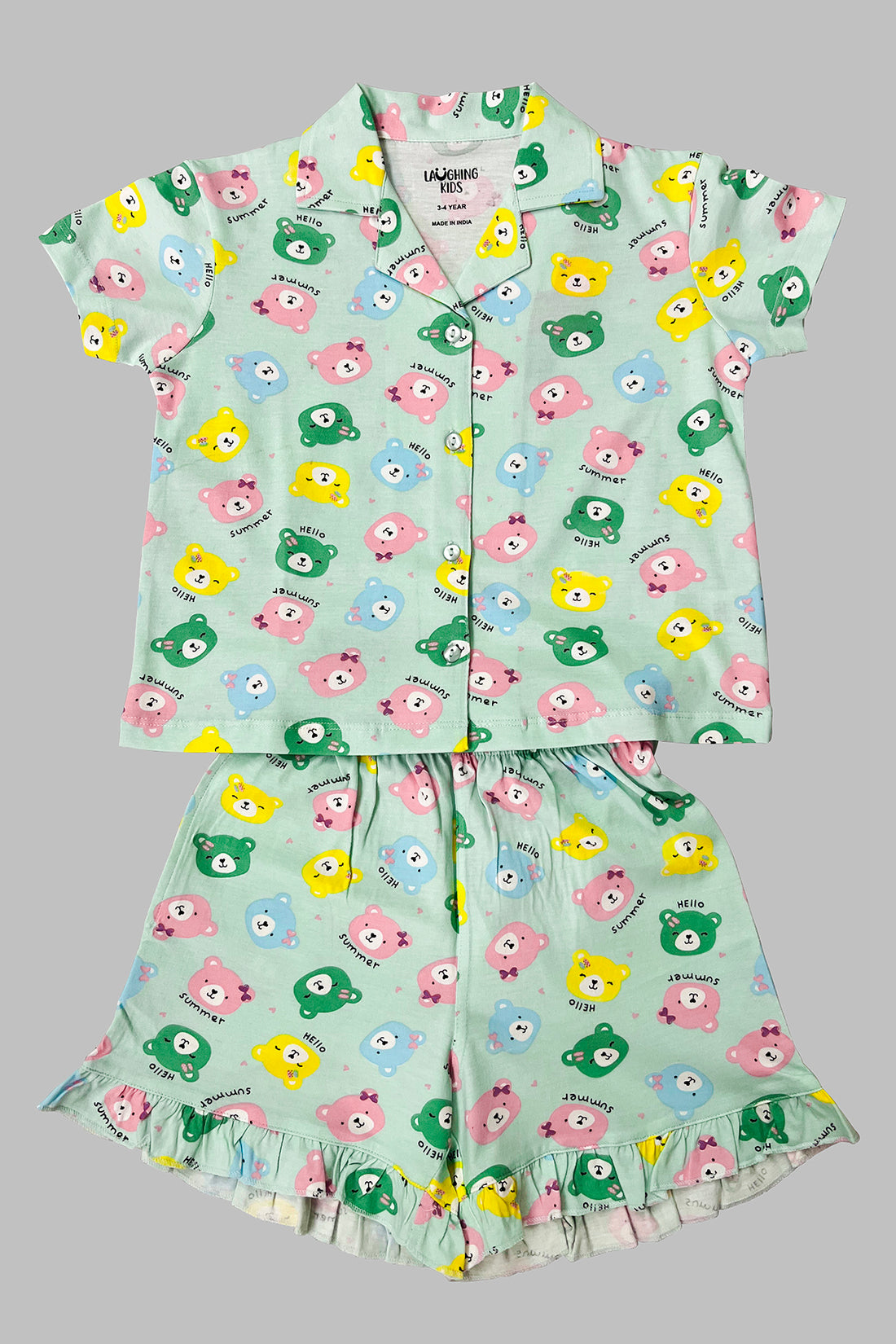 Teddy Bear Shirt And Shorts Sets For Girls CL 25100