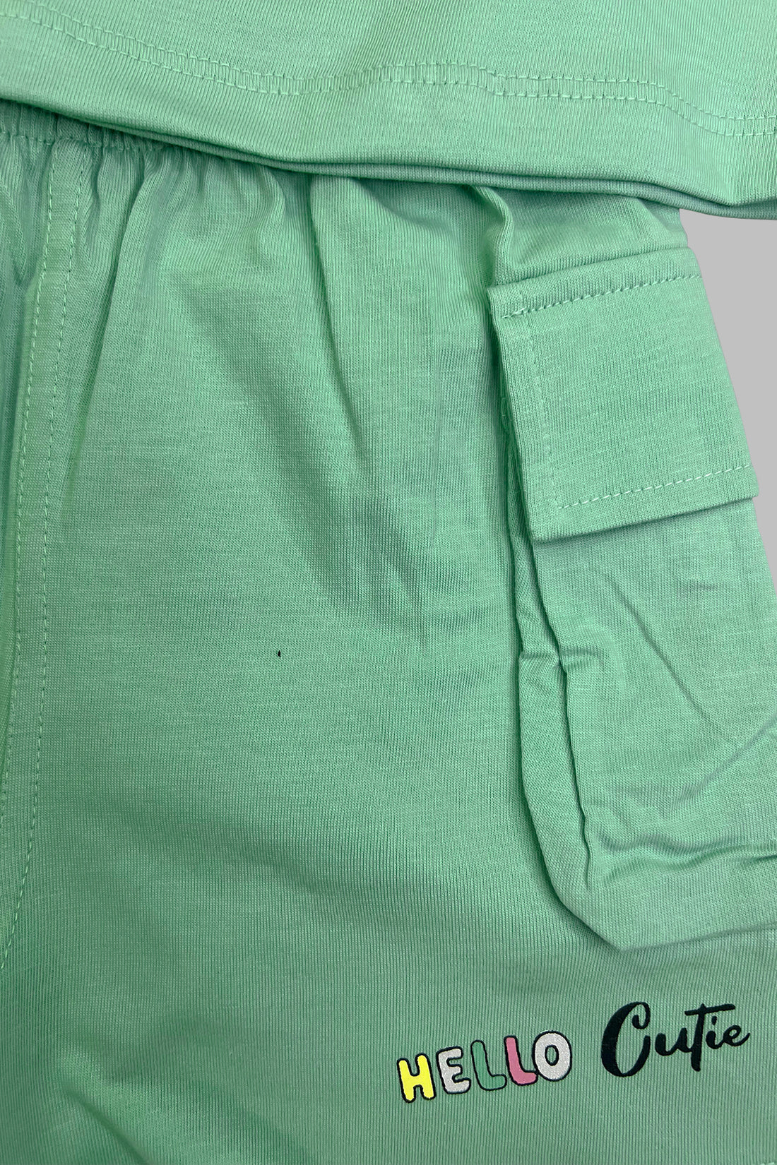 Teal Bunny and Teddy Shorts Set For Girls SH 25049