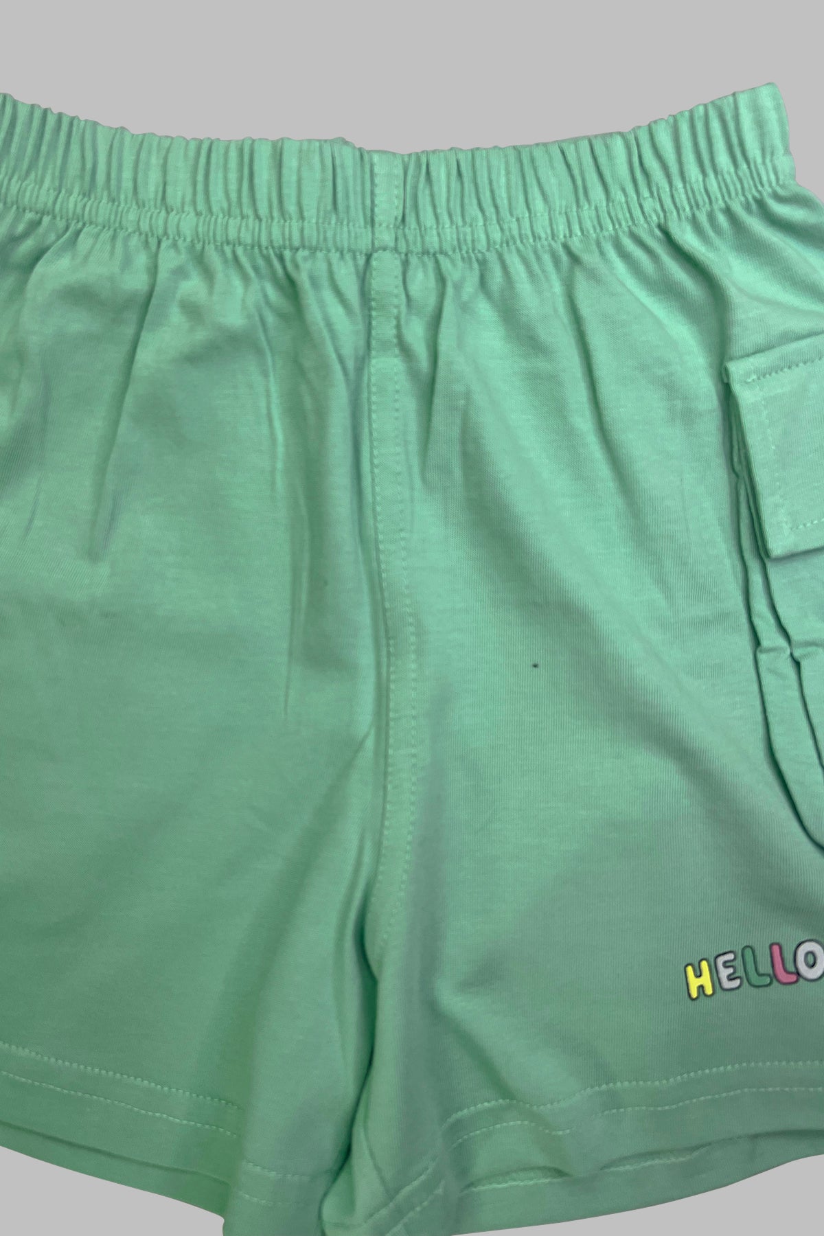 Teal Bunny and Teddy Shorts Set For Girls