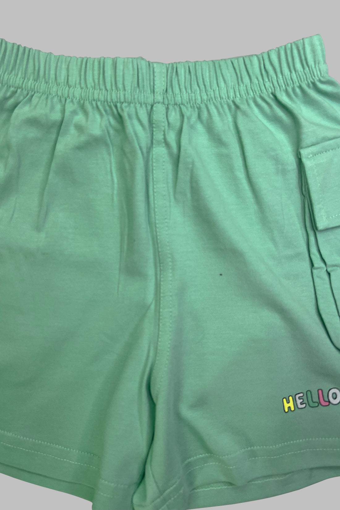 Teal Bunny and Teddy Shorts Set For Girls