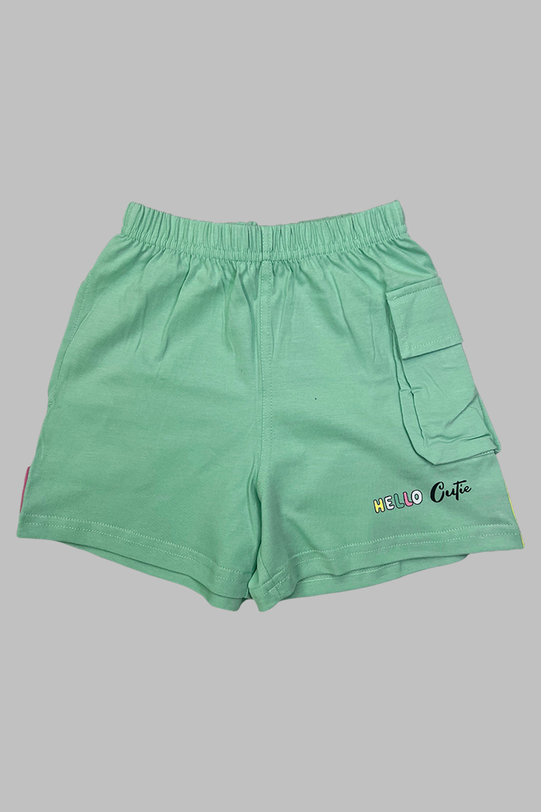 Teal Bunny and Teddy Shorts Set For Girls SH 25049