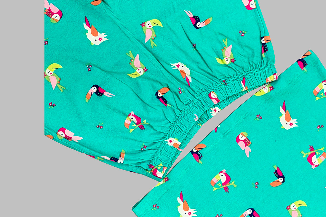 Colourful Parrot Shorts Set For Girls SH 25053