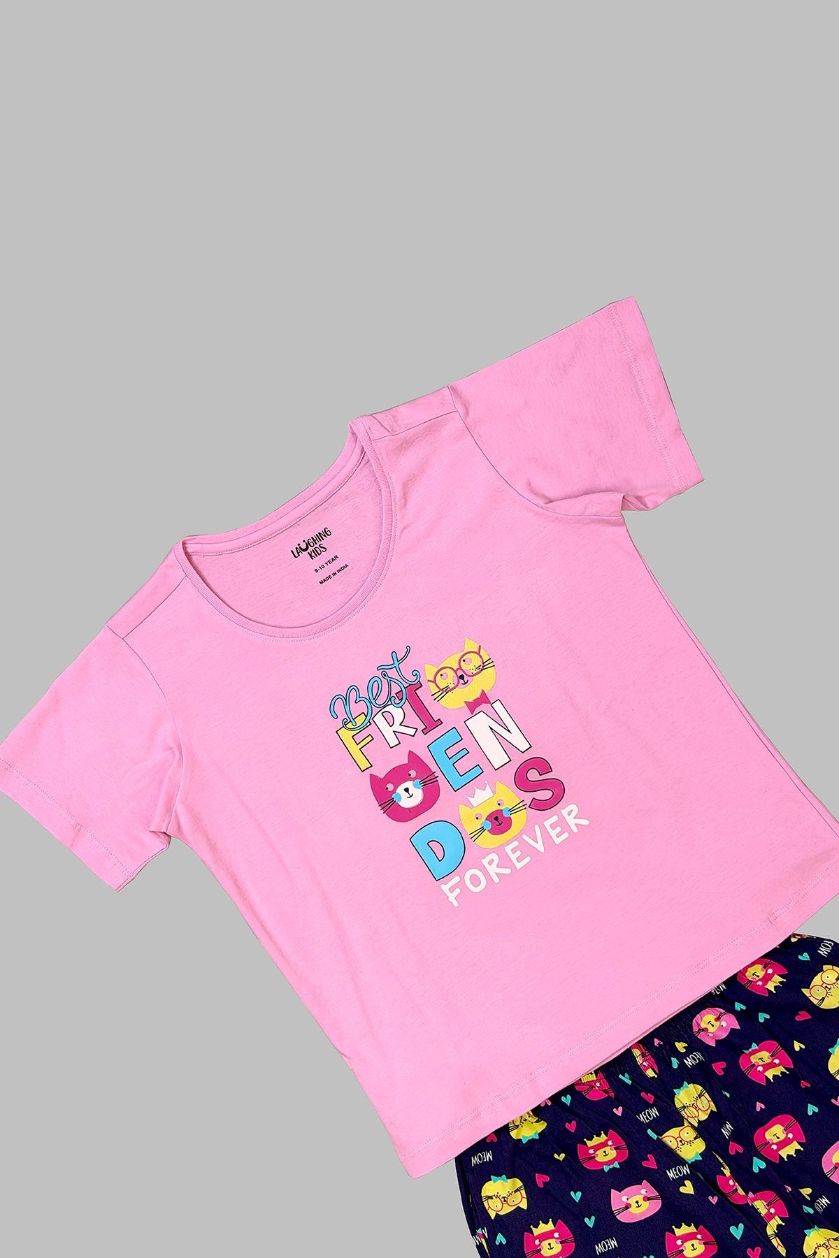 Pink & Navy "Best Friends Forever" Pajama Set For Girls PJ 25002