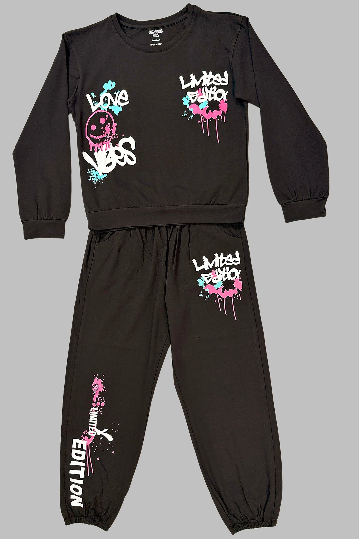Black Full Sleeves Track Suits For Girls