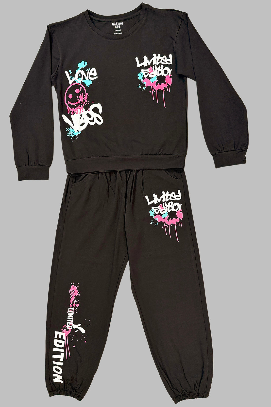 Black Full Sleeves Track Suits For Girls