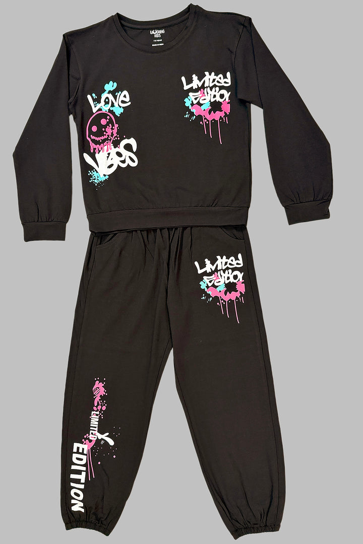 Black Full Sleeves Track Suits For Girls TR 25077