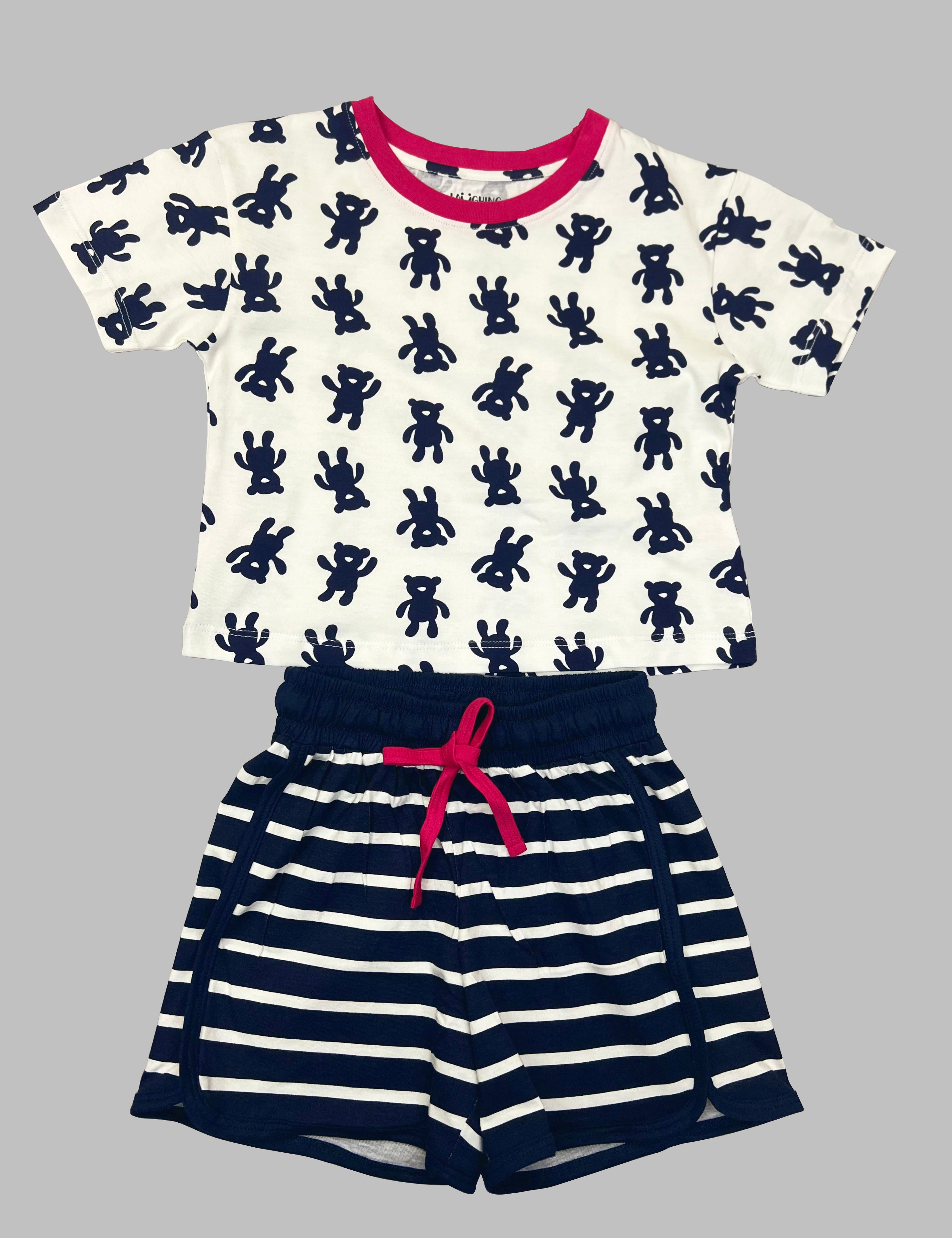ABC Printed Shorts Set For Girls SH 25055