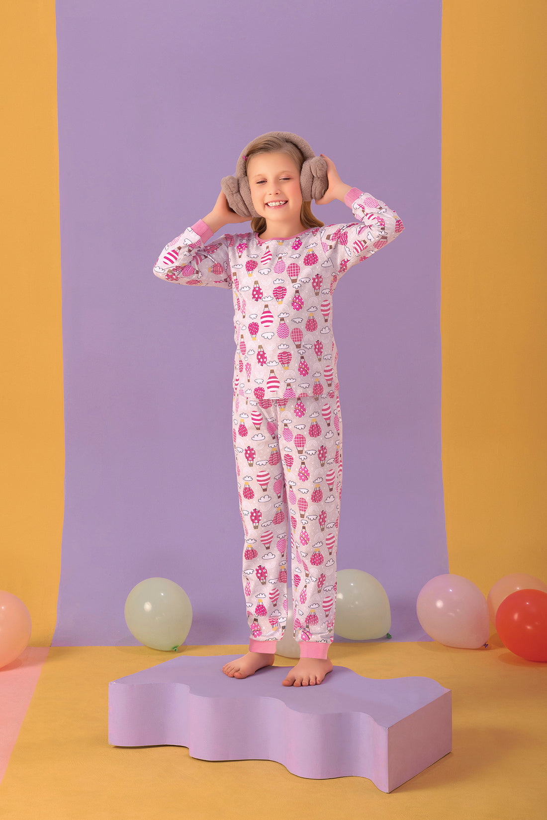 Parachute Cozy Nightsuits Top Joggers Set For Girls