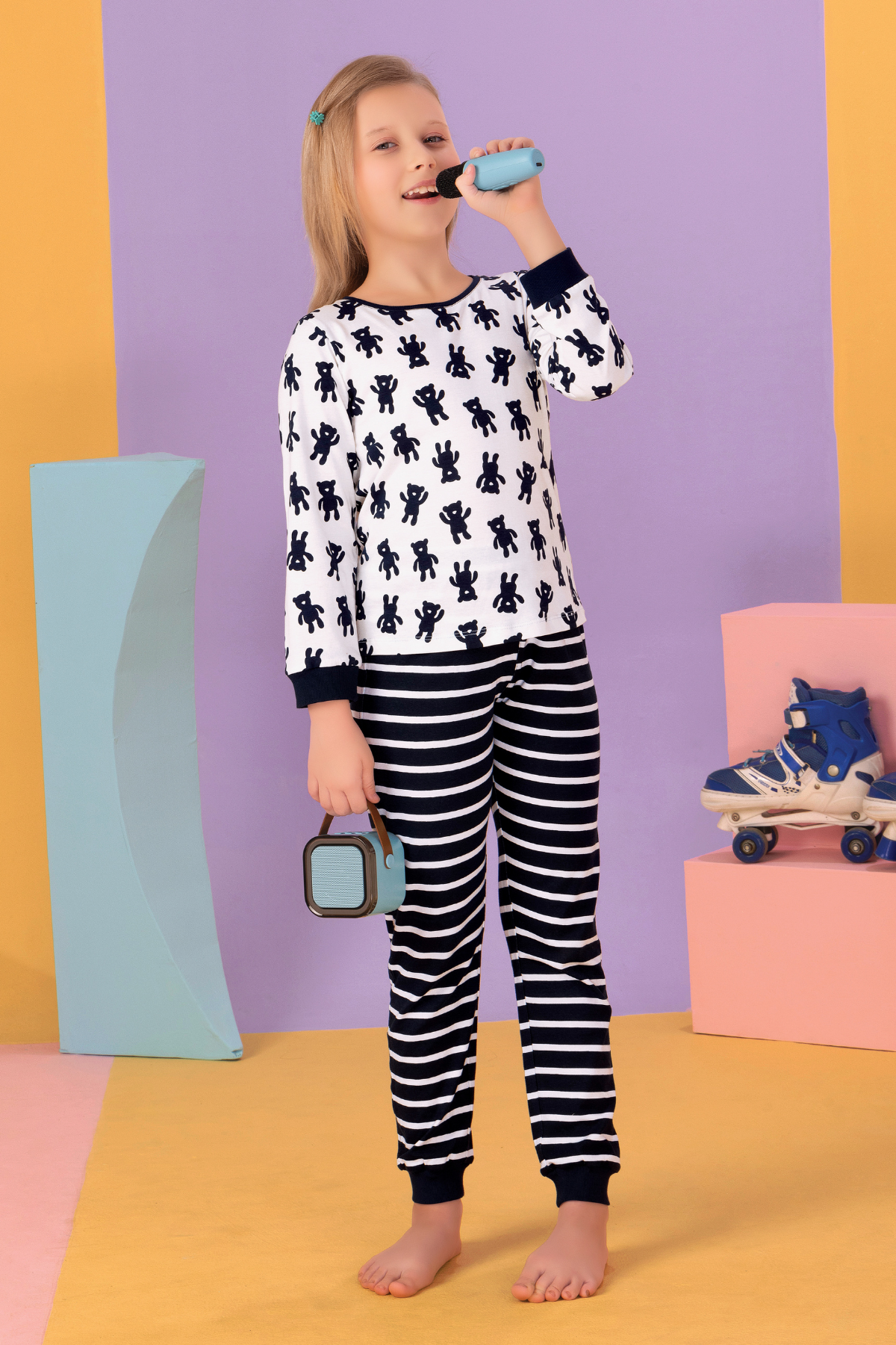 Striped Navy Bue Cozy Set