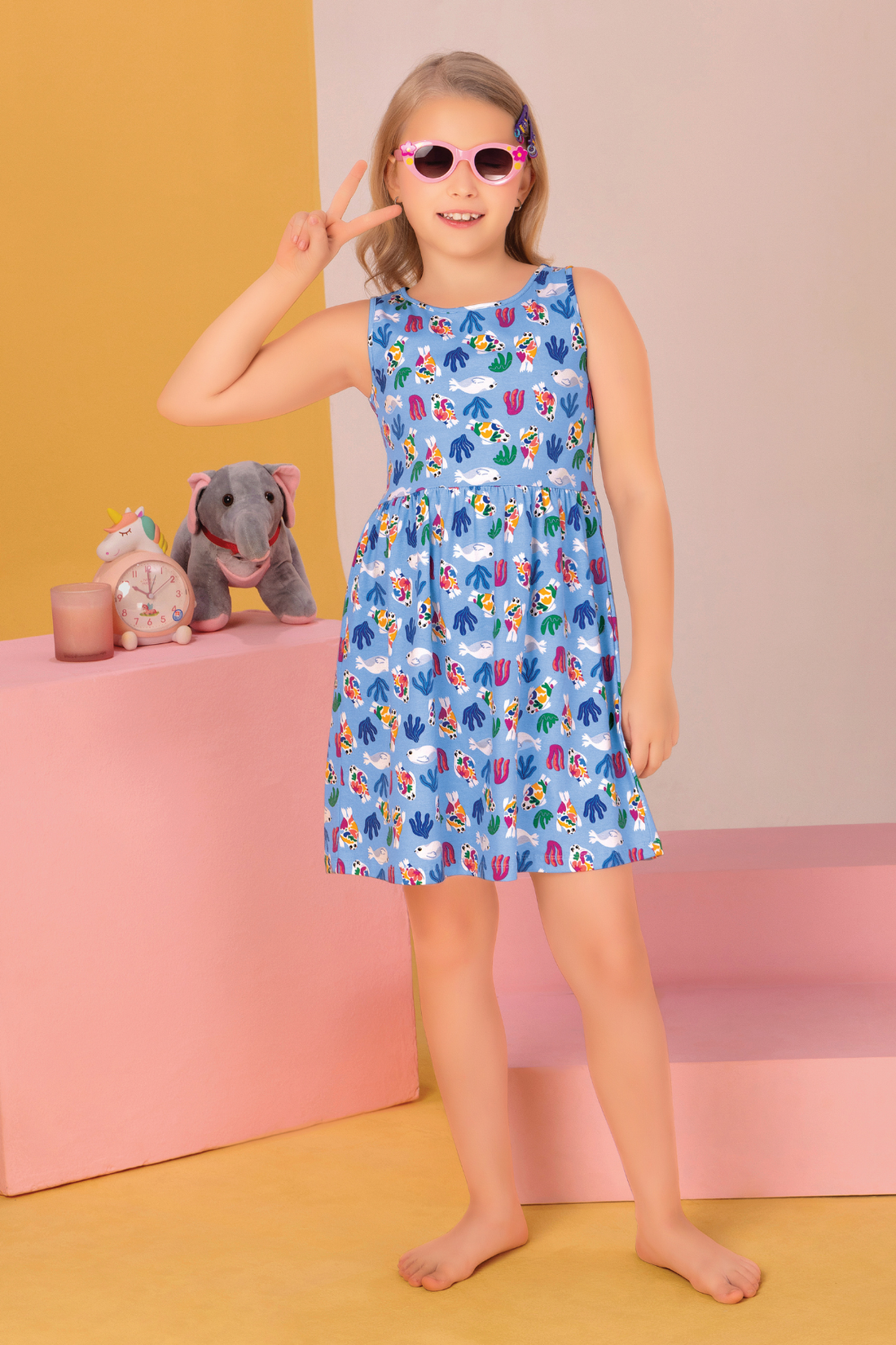 Aqua Underwater Wonderland Lounge Frock For Girls CZ 25065