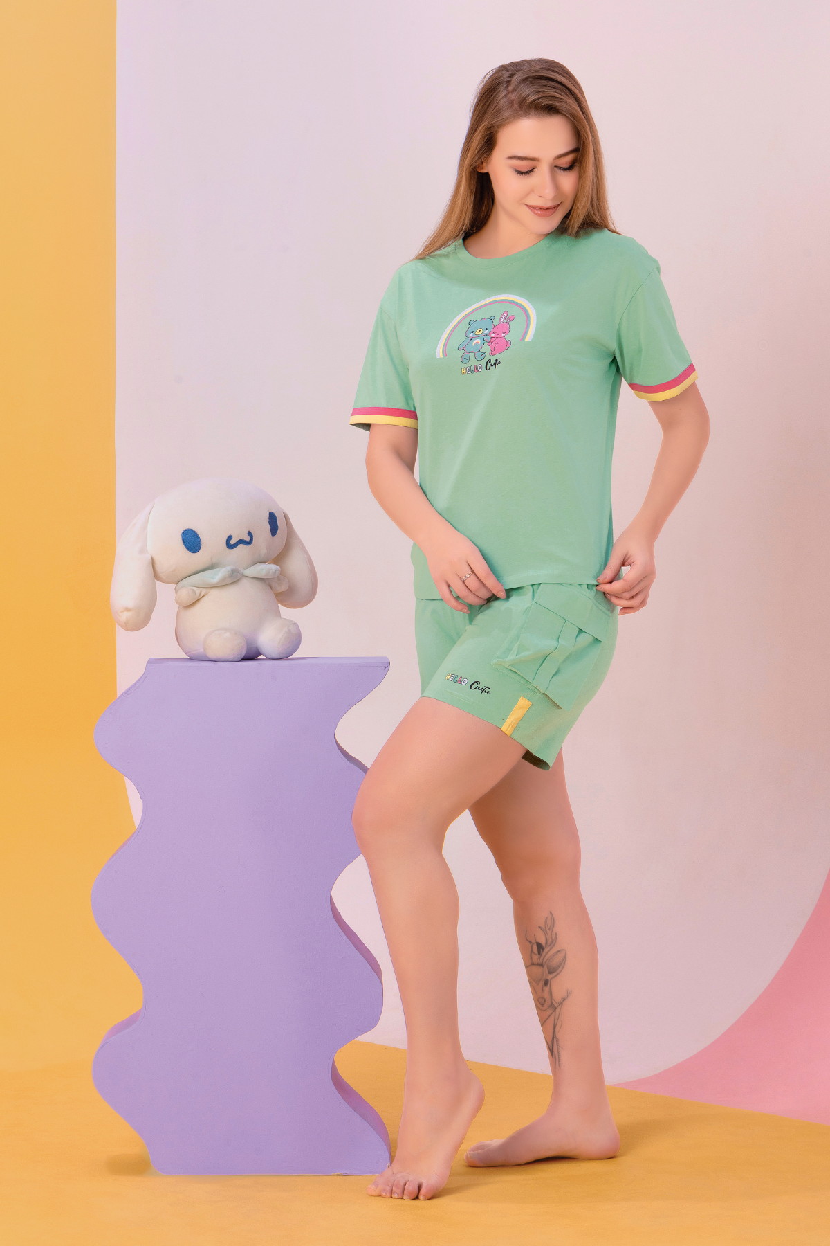 Twinning Top Shorts Set For Moms