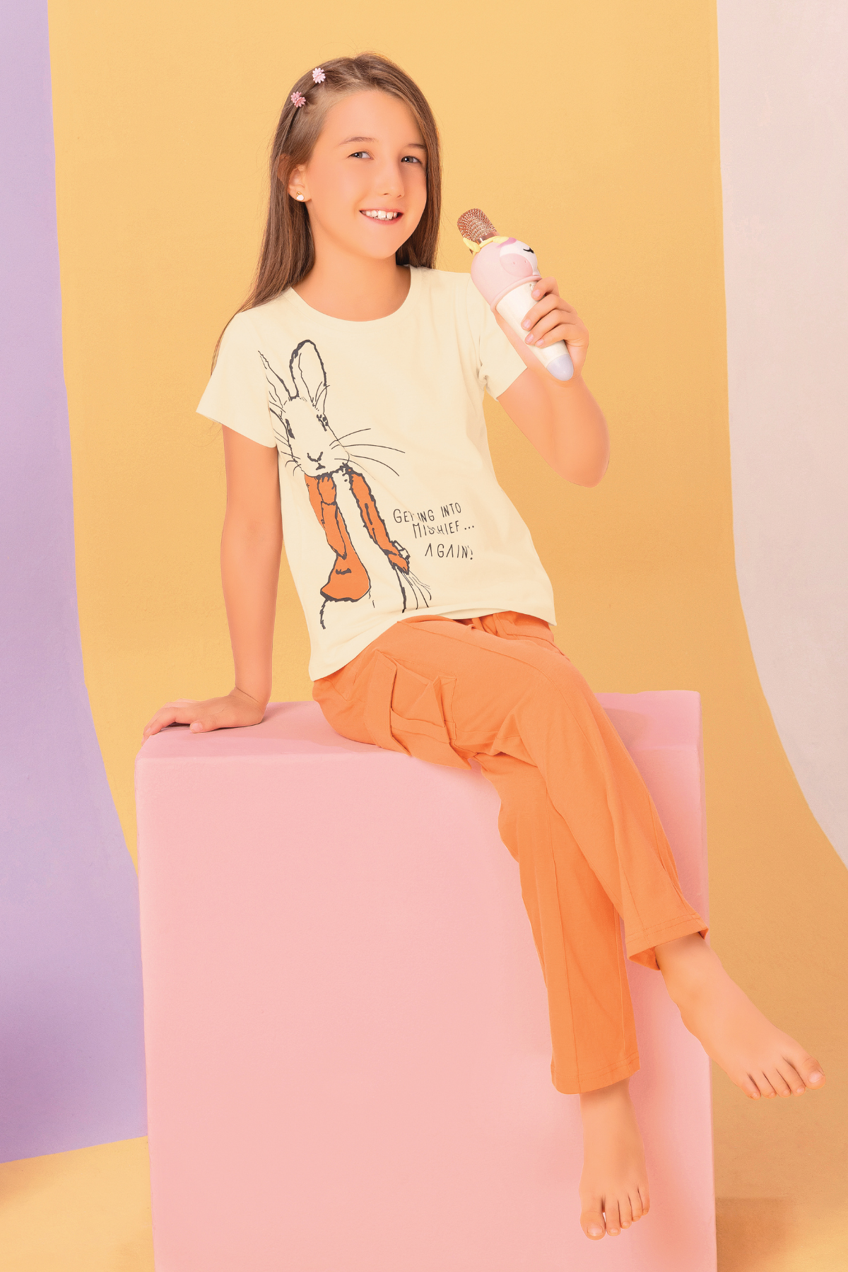 Dreamy Bunny Nights Top Pajama Sets For Girls