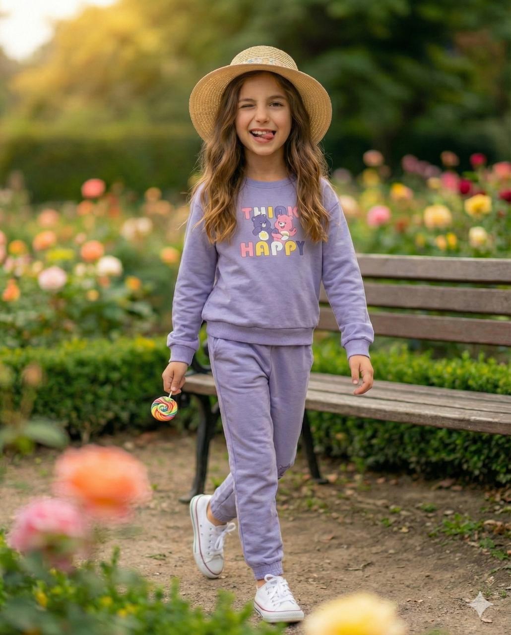 Purple Full Sleeves Track Suits For Girls